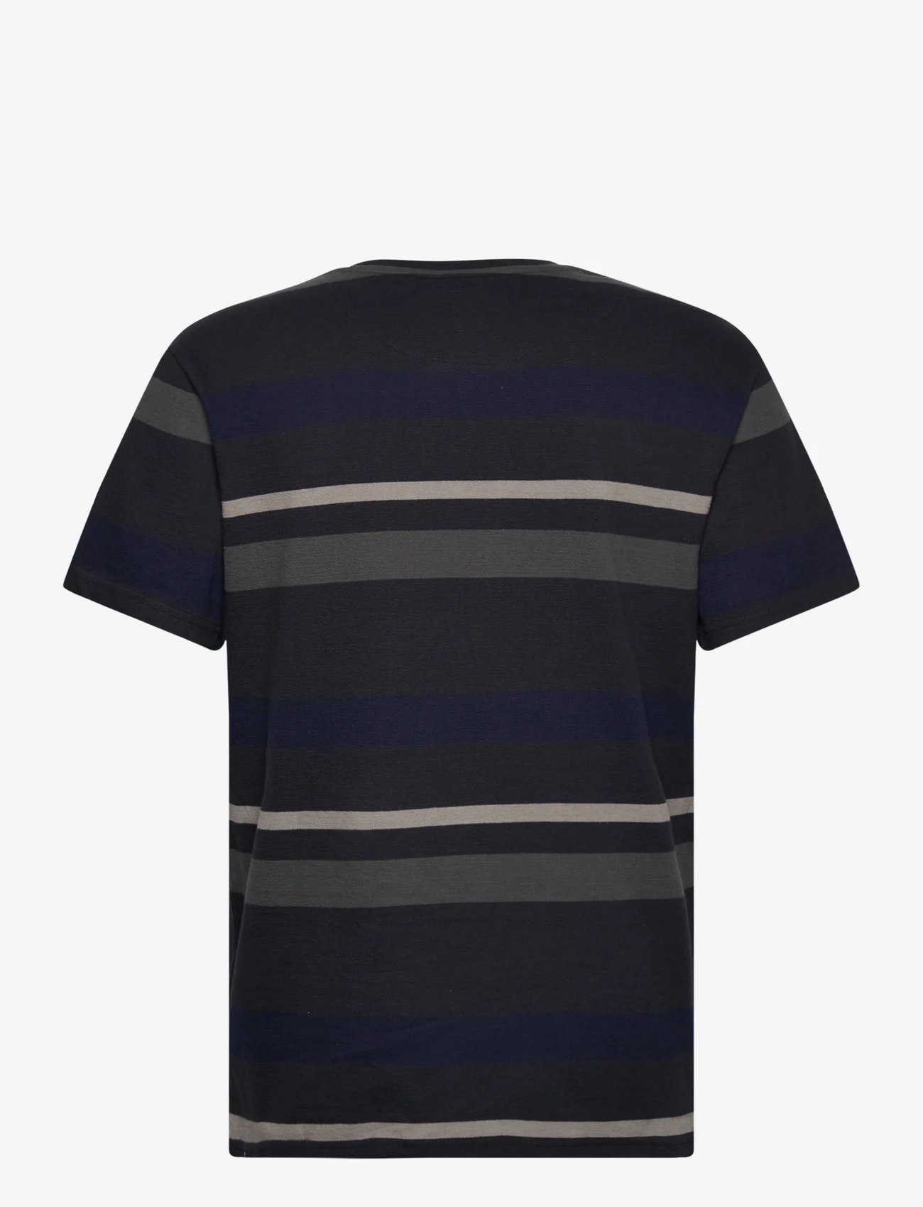 Clean Cut Copenhagen - Calton Striped Tee - short-sleeved t-shirts - dark navy stripe - 1