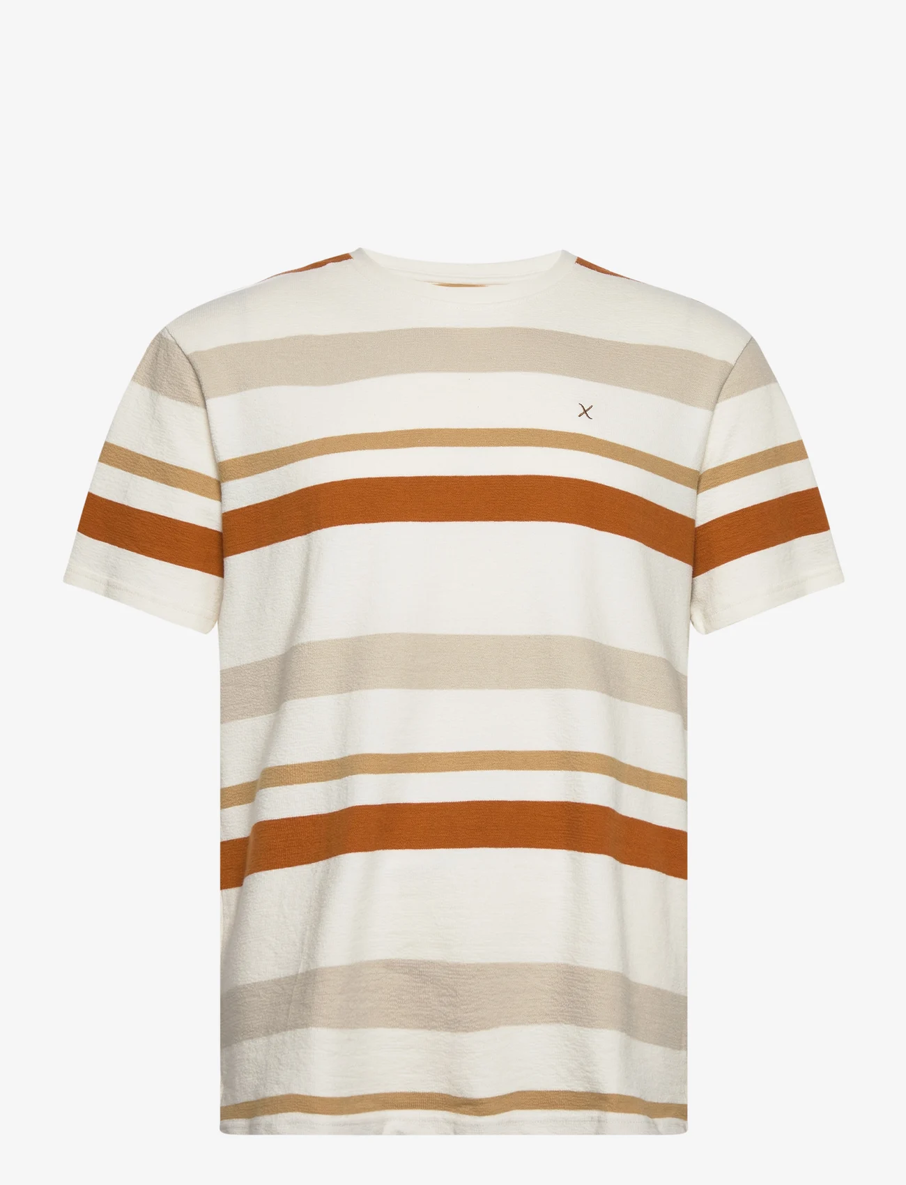 Clean Cut Copenhagen - Calton Striped Tee - short-sleeved t-shirts - ecru stripe - 0