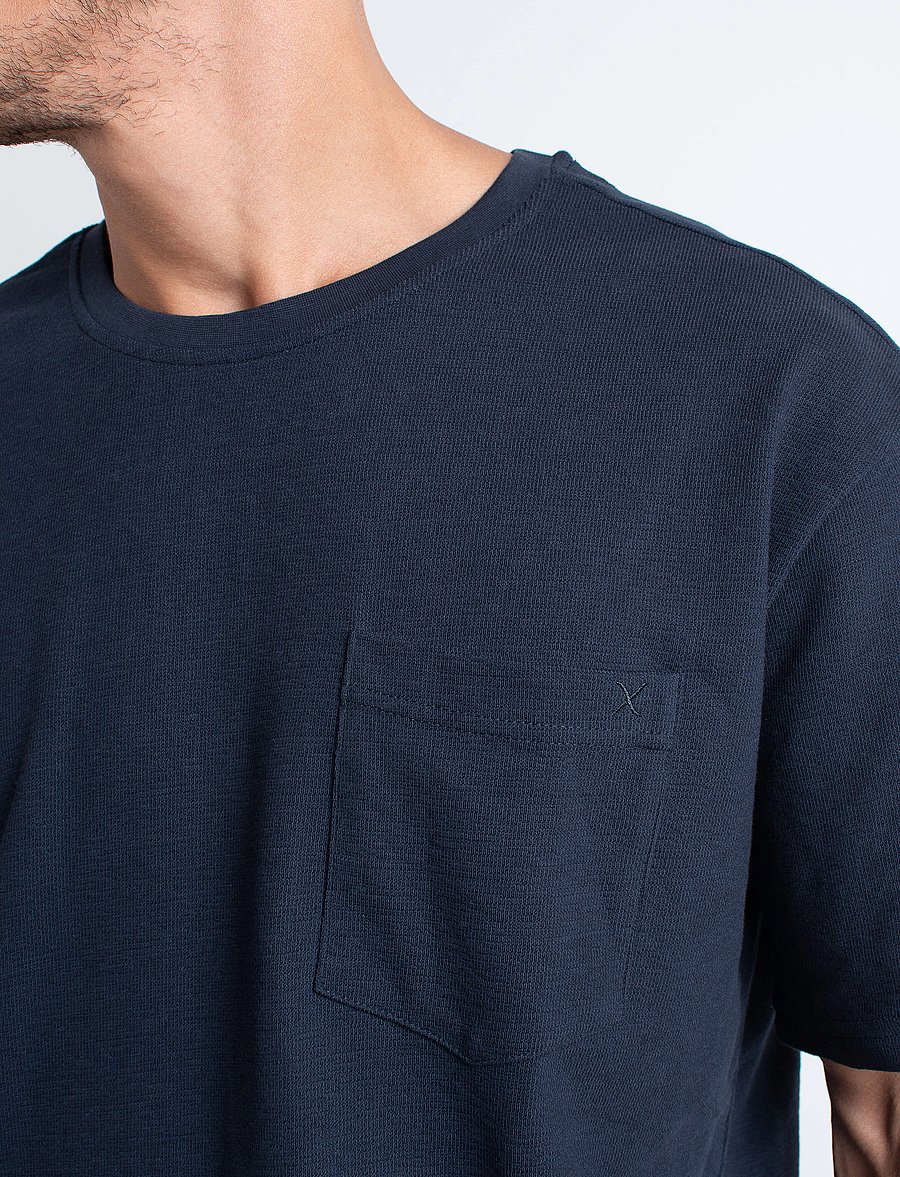 Clean Cut Copenhagen - Calton Structured Tee - kortärmade t-shirts - dark navy - 3