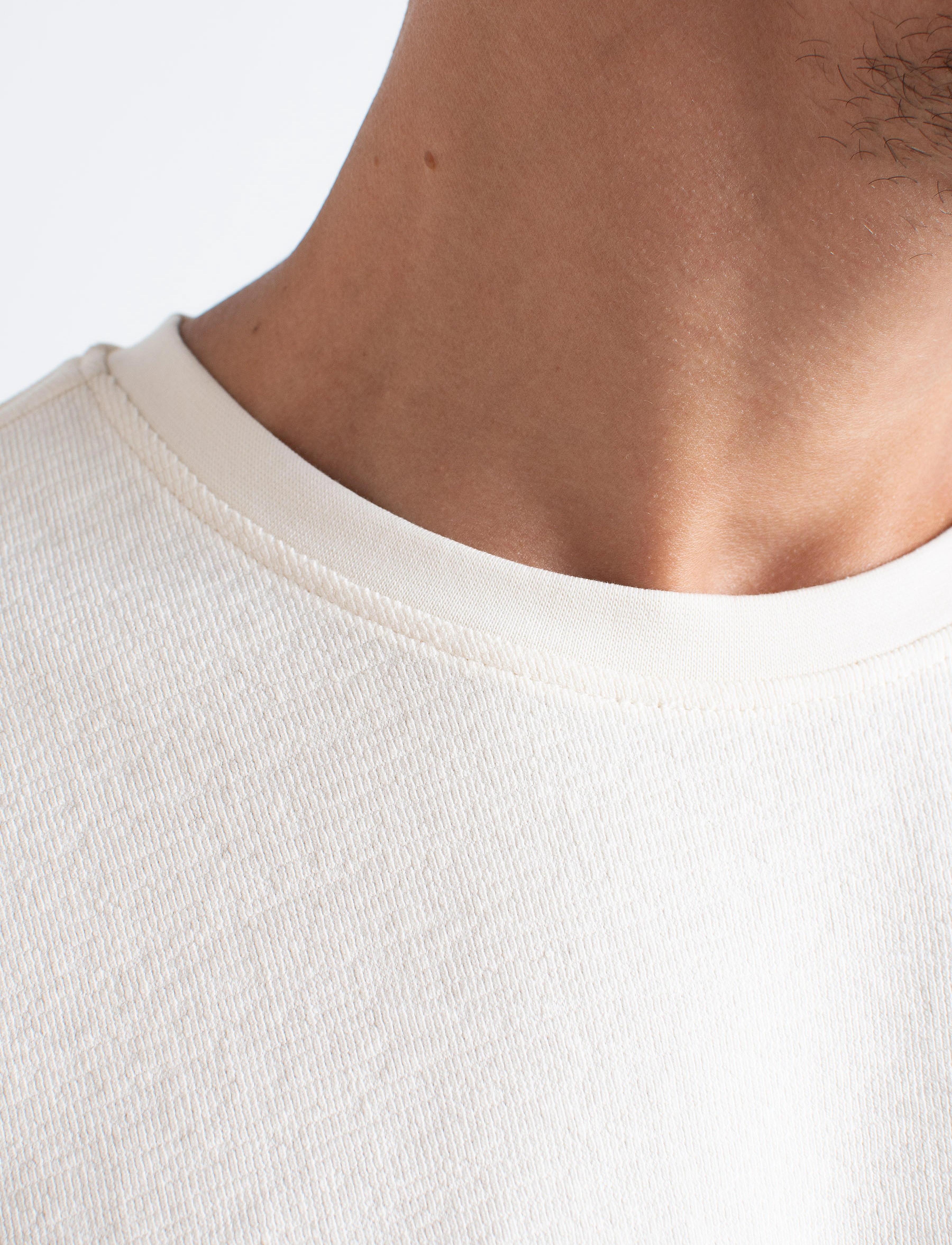 Clean Cut Copenhagen - Calton Structured Tee - kortärmade t-shirts - ecru - 4