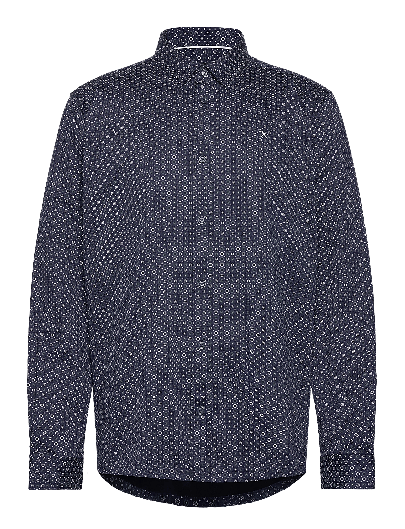 Clean Cut Copenhagen - Valencia Stretch AOP Shirt LS - mönstrade skjortor - navy - 1