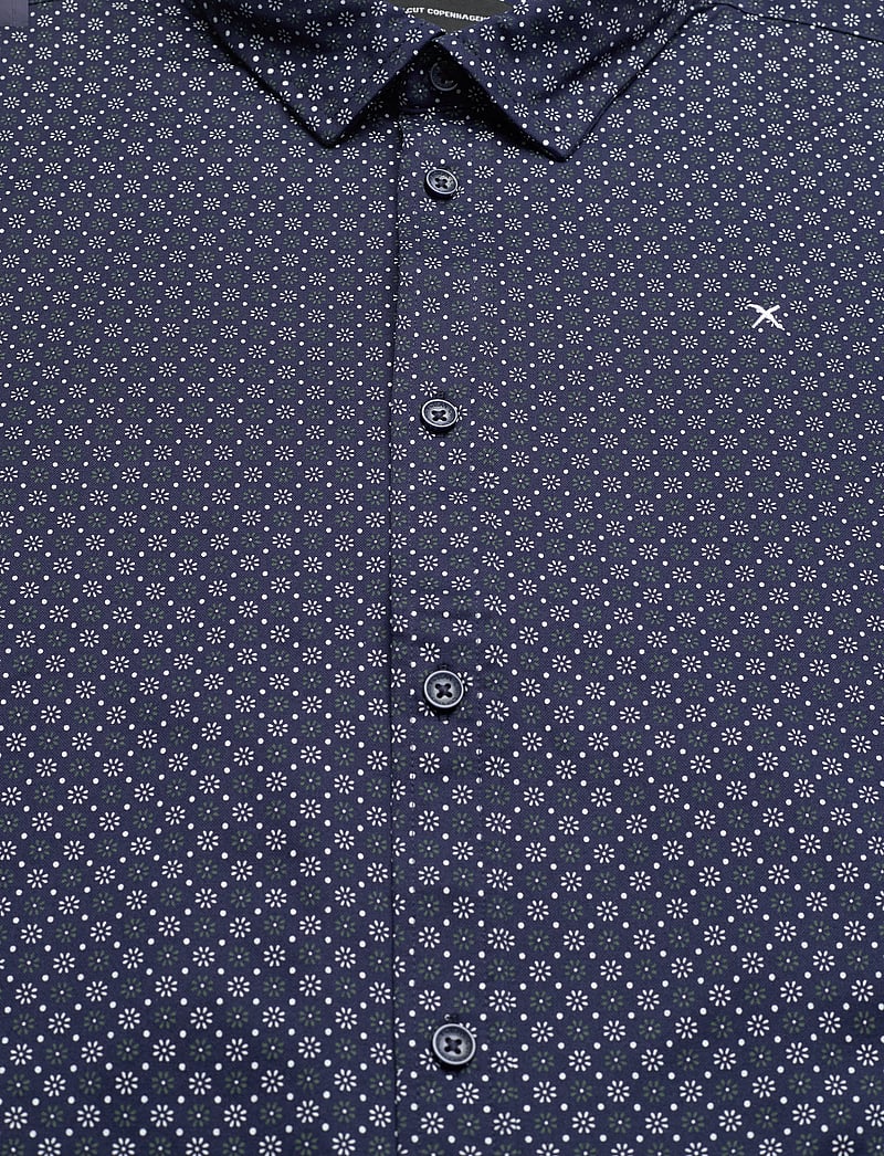 Clean Cut Copenhagen - Valencia Stretch AOP Shirt LS - mönstrade skjortor - navy - 3