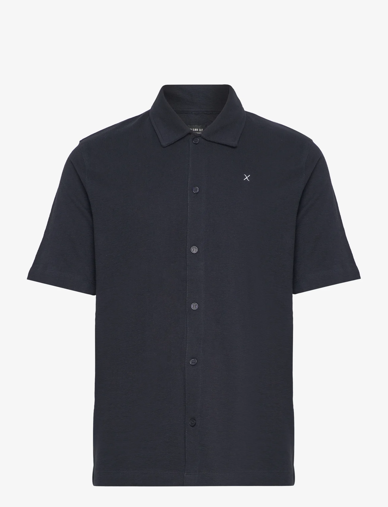 Clean Cut Copenhagen - Calton Structured Shirt S/S - short-sleeved polos - dark navy - 0