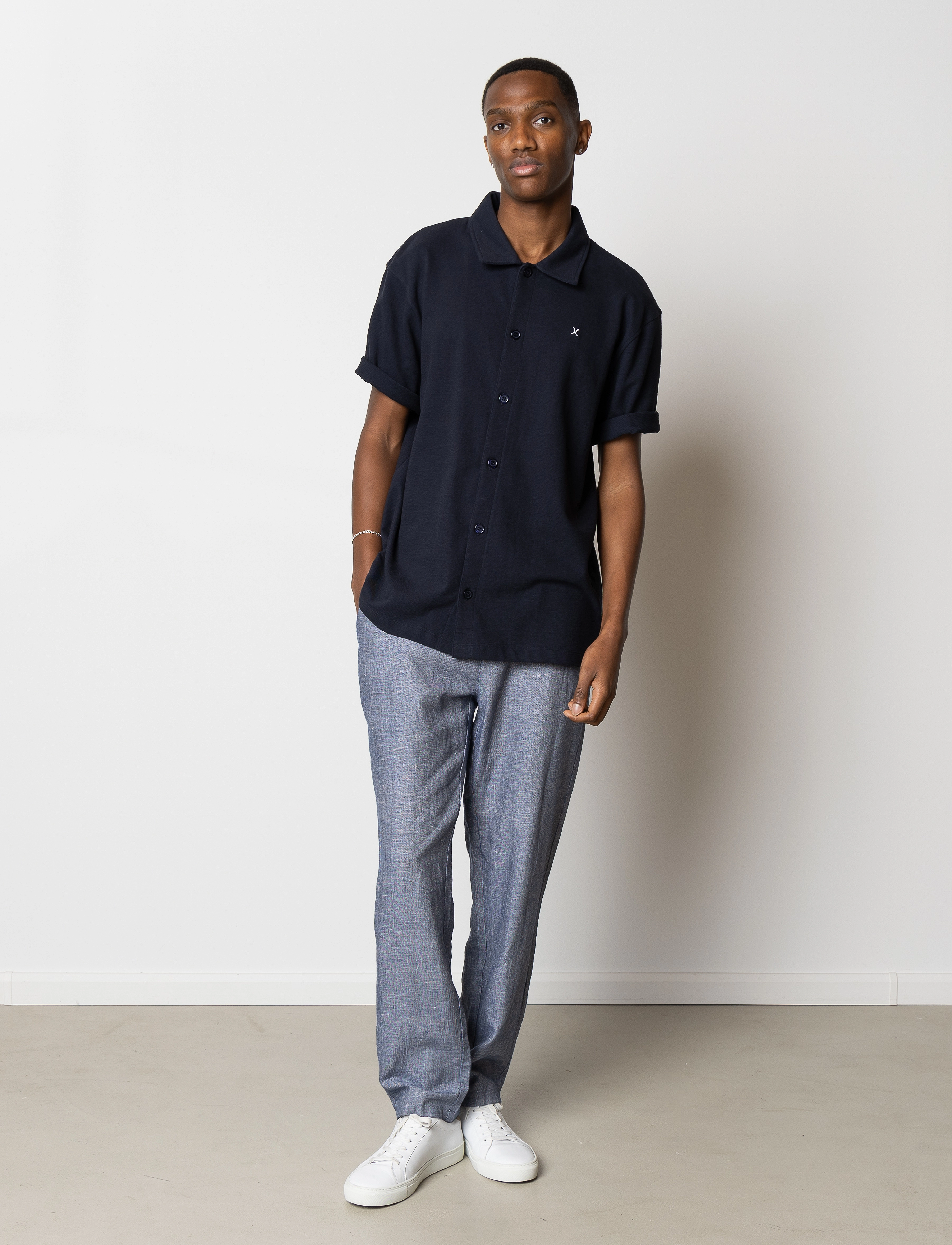 Clean Cut Copenhagen - Calton Structured Shirt S/S - lyhythihaiset kauluspaidat - dark navy - 4