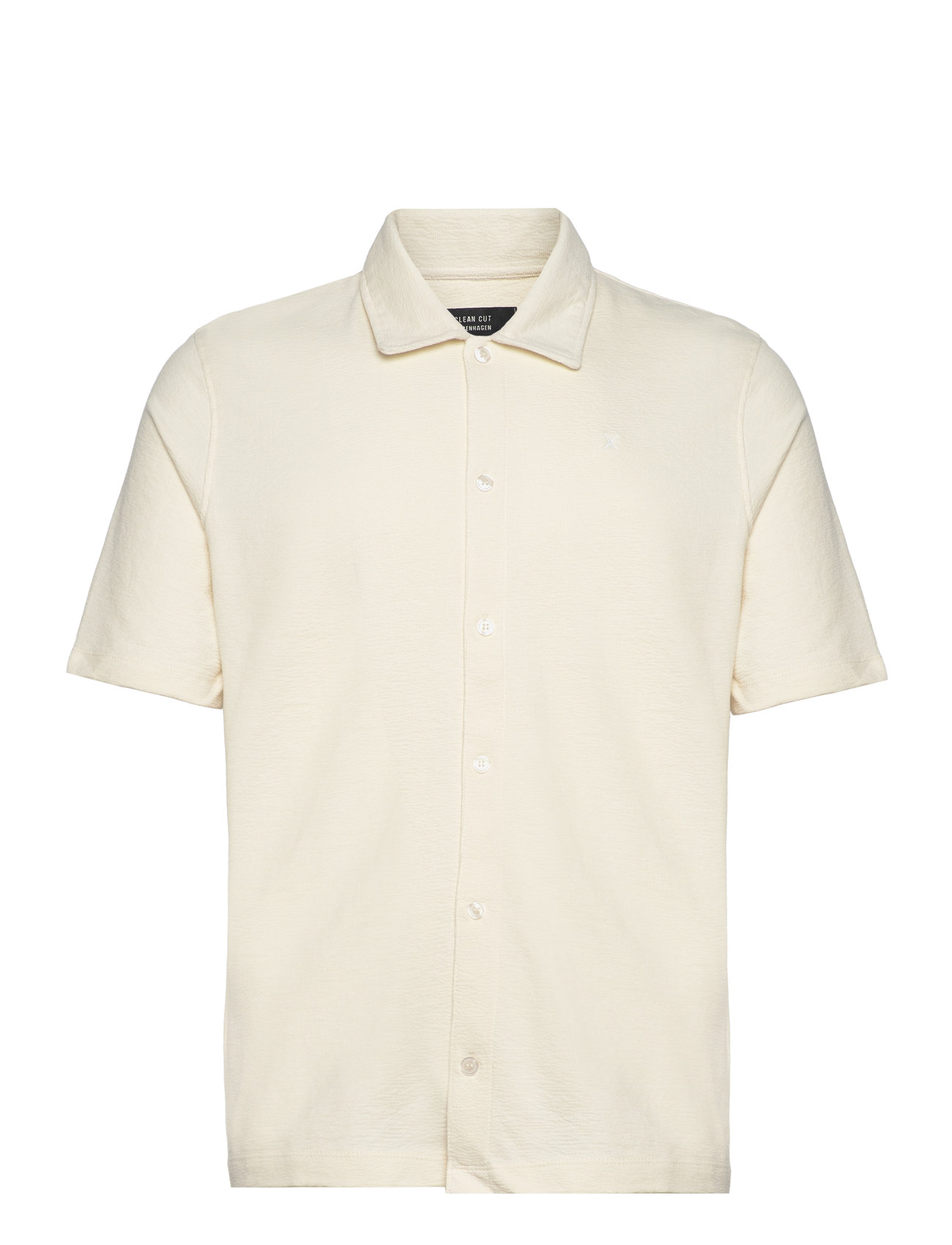 Clean Cut Copenhagen - Calton Structured Shirt S/S - kurzarmhemden - ecru - 1