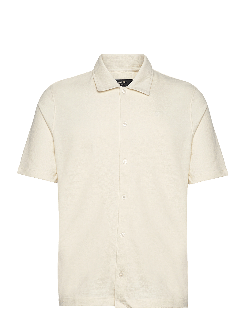 Clean Cut Copenhagen - Calton Structured Shirt S/S - kurzarmhemden - ecru - 1