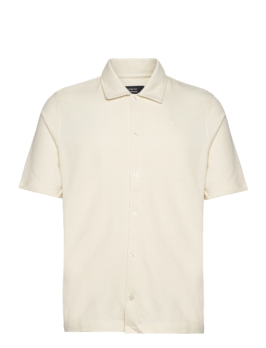 Clean Cut Copenhagen - Calton Structured Shirt S/S - marškiniai trumpomis rankovėmis - ecru - 1