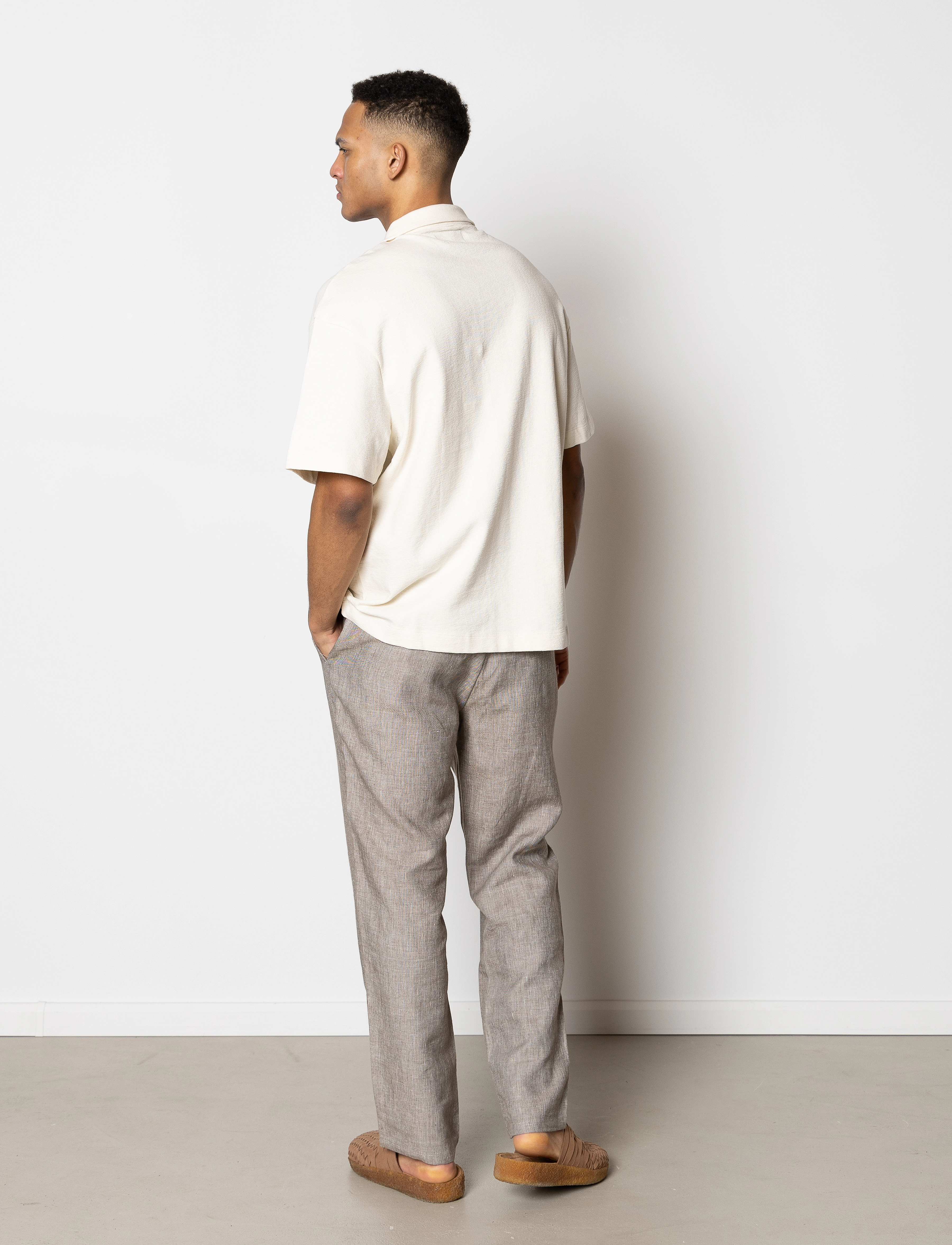 Clean Cut Copenhagen - Calton Structured Shirt S/S - marškiniai trumpomis rankovėmis - ecru - 4