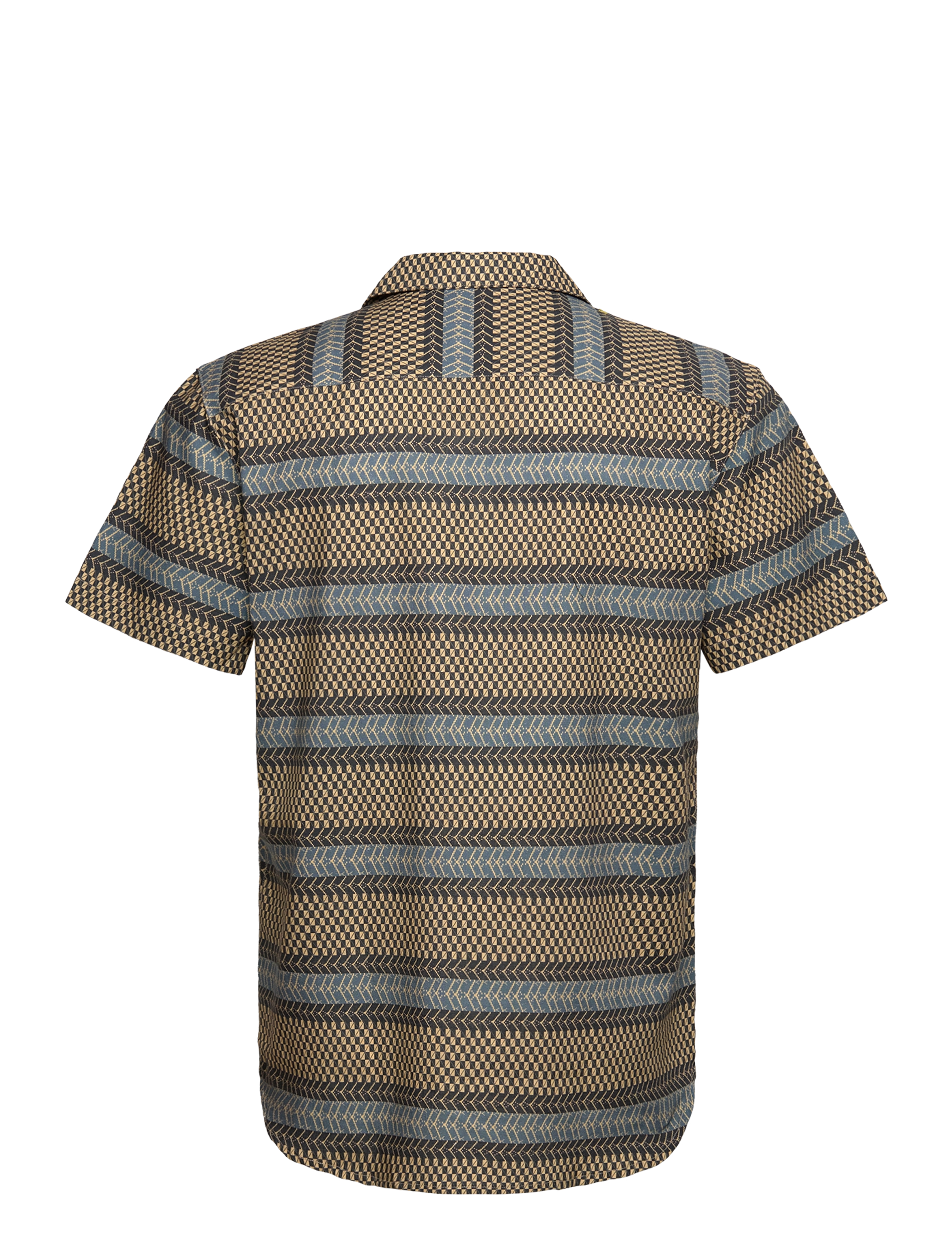 Clean Cut Copenhagen - Bowling Anton Cotton Linen Shirt S/ - khaki/navy stripe - 2