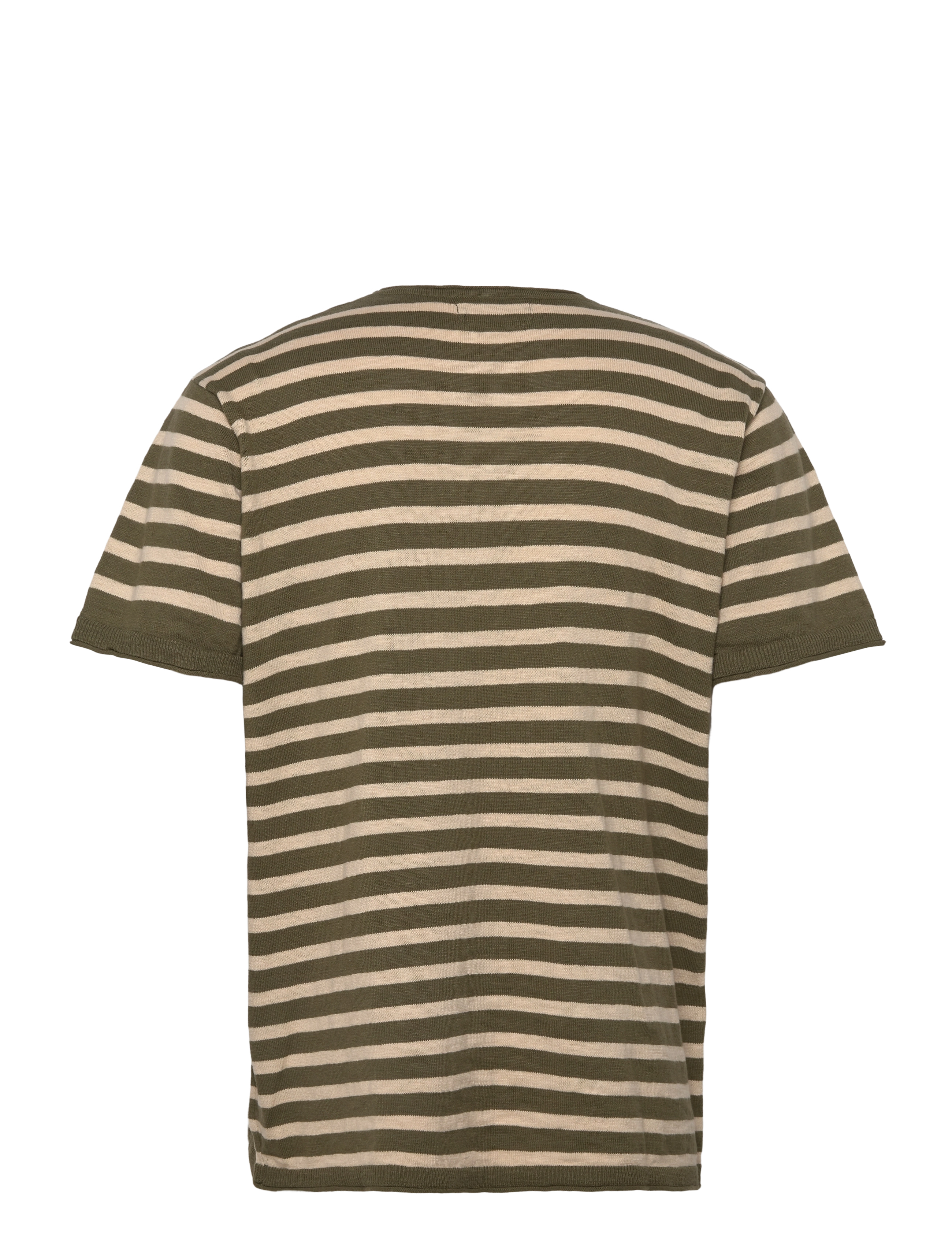 Clean Cut Copenhagen - Thomas knitted striped t-shirt - army/ecru striped - 2
