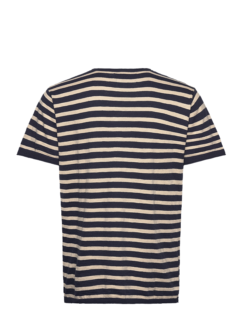 Clean Cut Copenhagen - Thomas knitted striped t-shirt - navy/ecru striped - 2