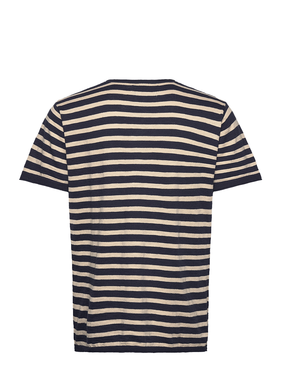 Clean Cut Copenhagen - Thomas knitted striped t-shirt - navy/ecru striped - 2