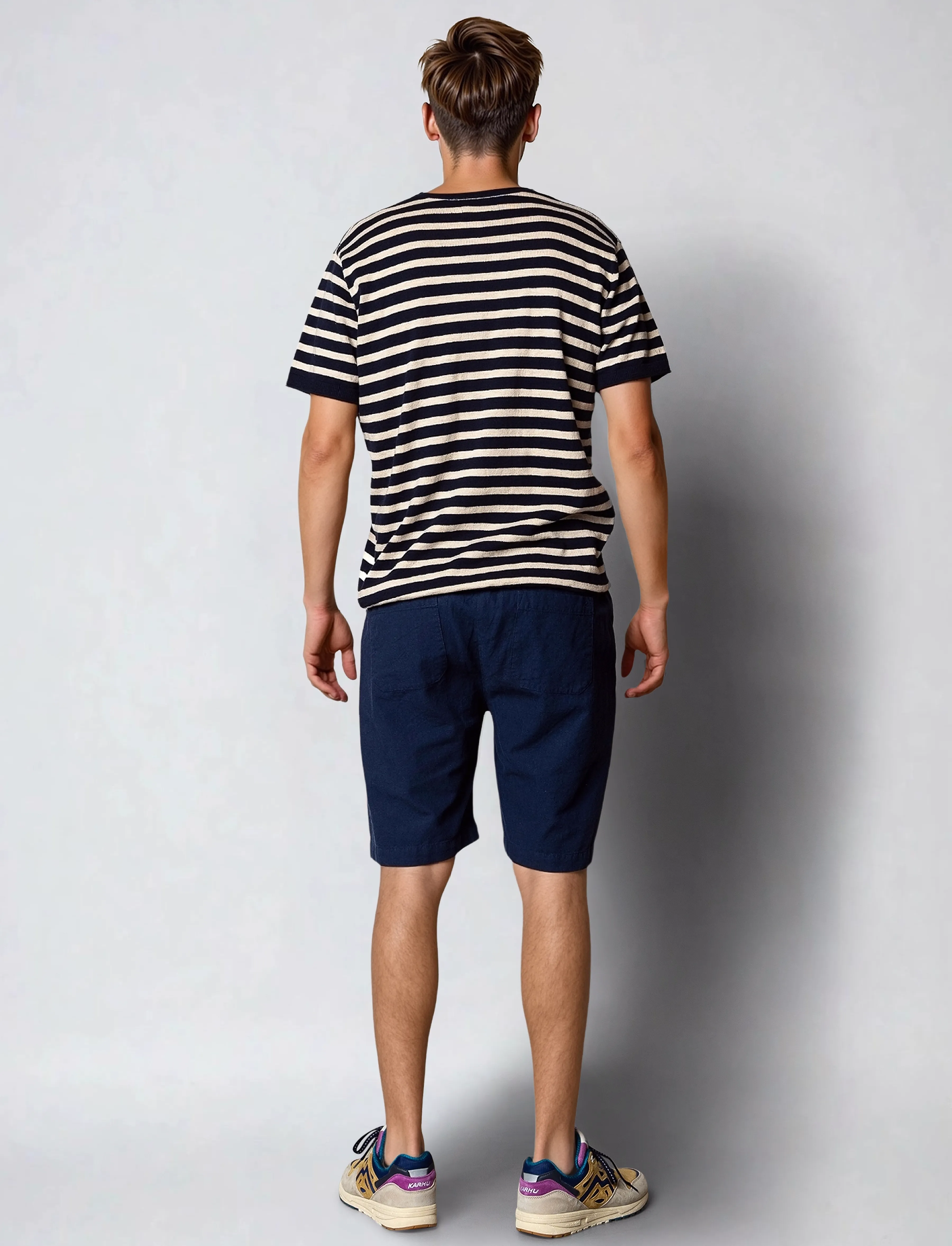 Clean Cut Copenhagen - Thomas knitted striped t-shirt - navy/ecru striped - 5