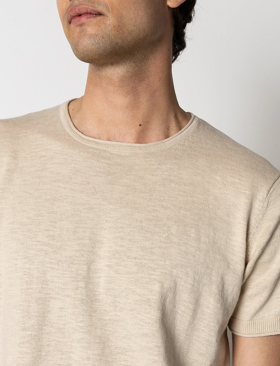 Clean Cut Copenhagen - Thomas knitted t-shirt - kortärmade t-shirts - ecru - 3