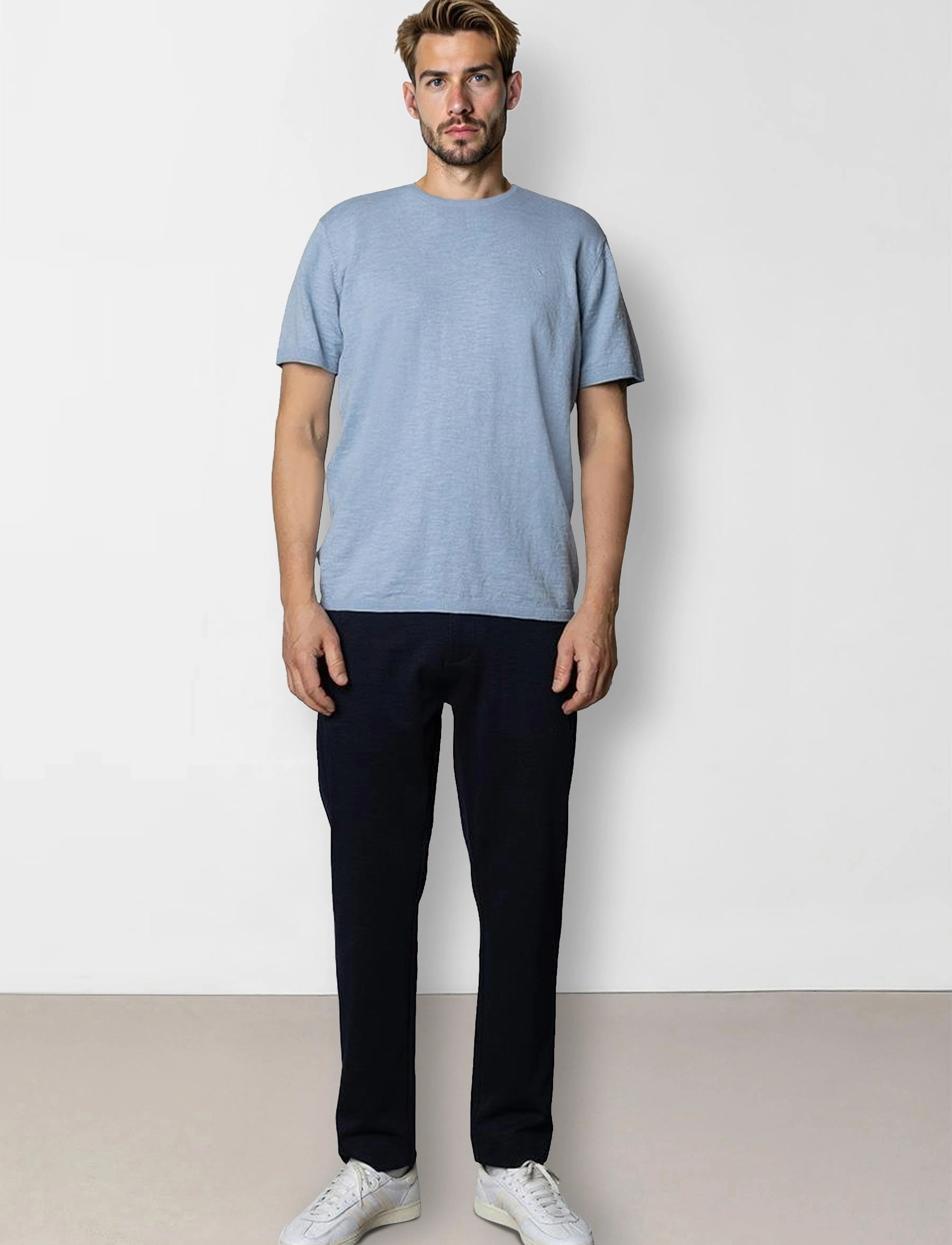 Clean Cut Copenhagen - Thomas knitted t-shirt - light blue - 4