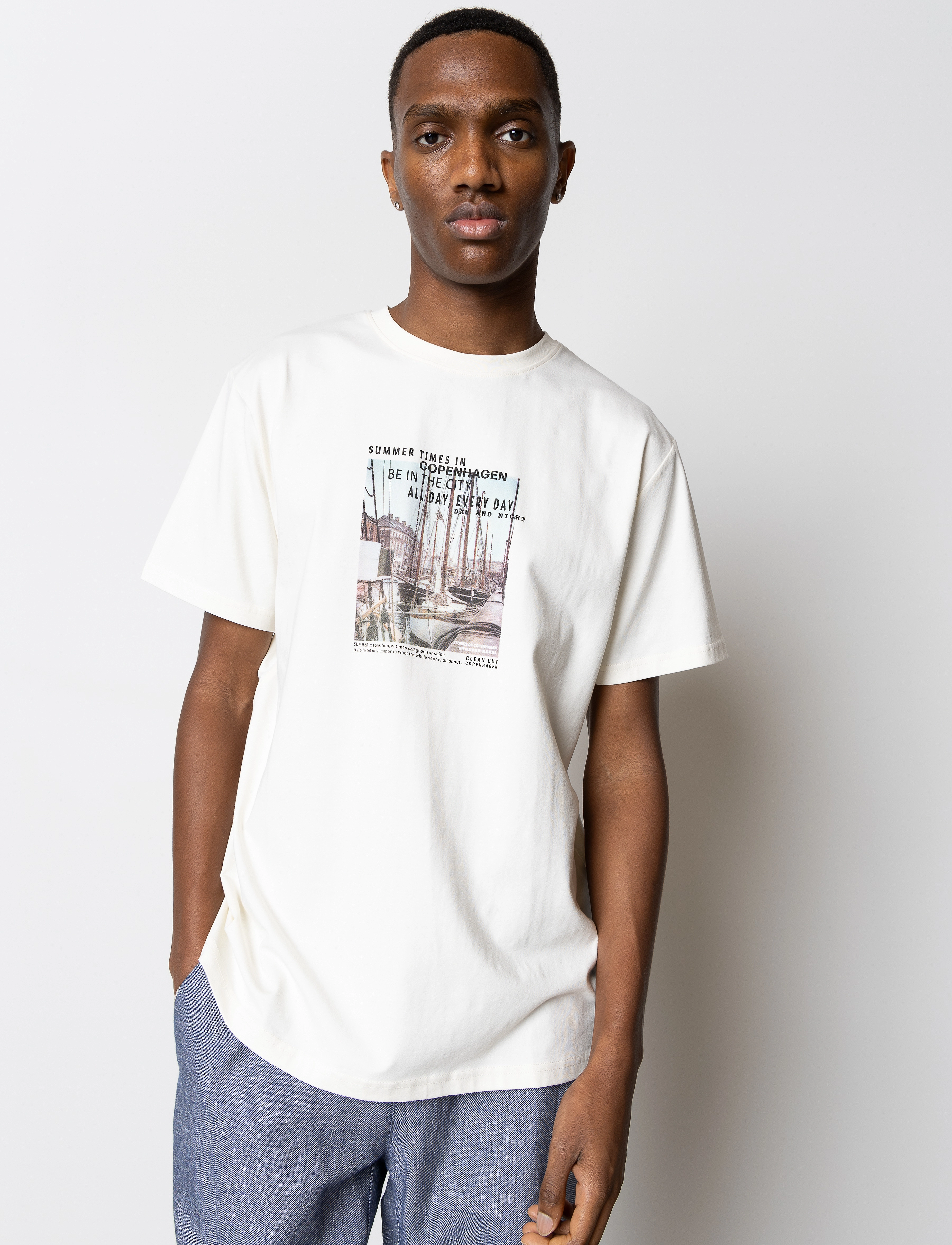 Clean Cut Copenhagen - Nyhavns Kanal Organic Tee - ecru - 2