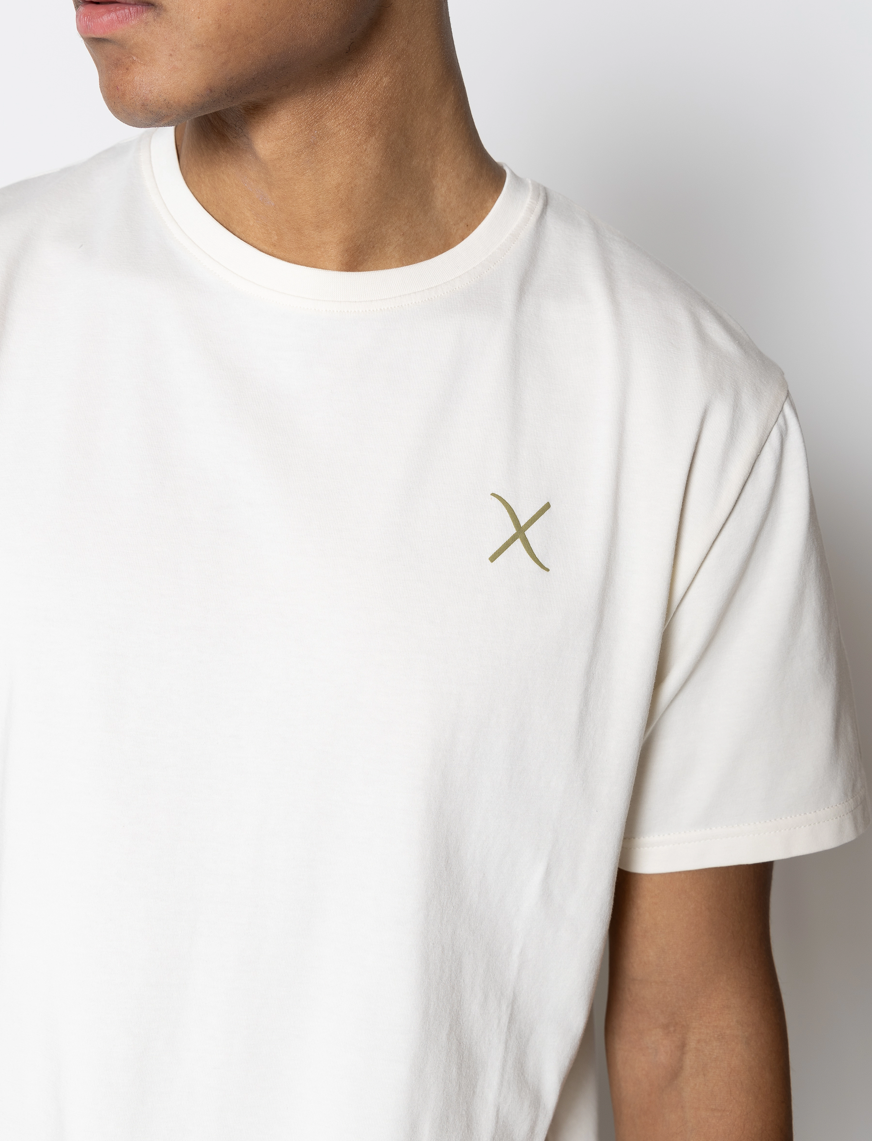 Clean Cut Copenhagen - Cross Logo Organic Tee - ecru - 3