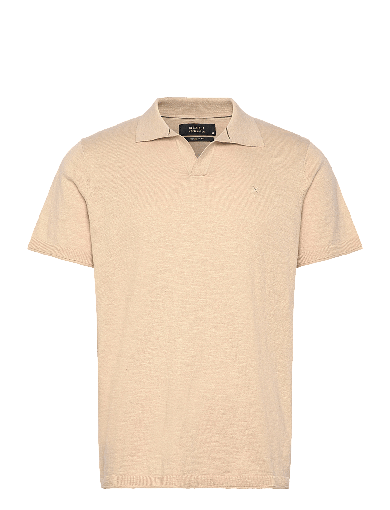 Clean Cut Copenhagen - Thomas knitted polo - kortærmede poloer - ecru - 1