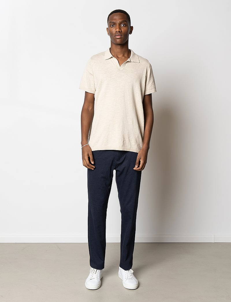 Clean Cut Copenhagen - Thomas knitted polo - kortærmede poloer - ecru - 3