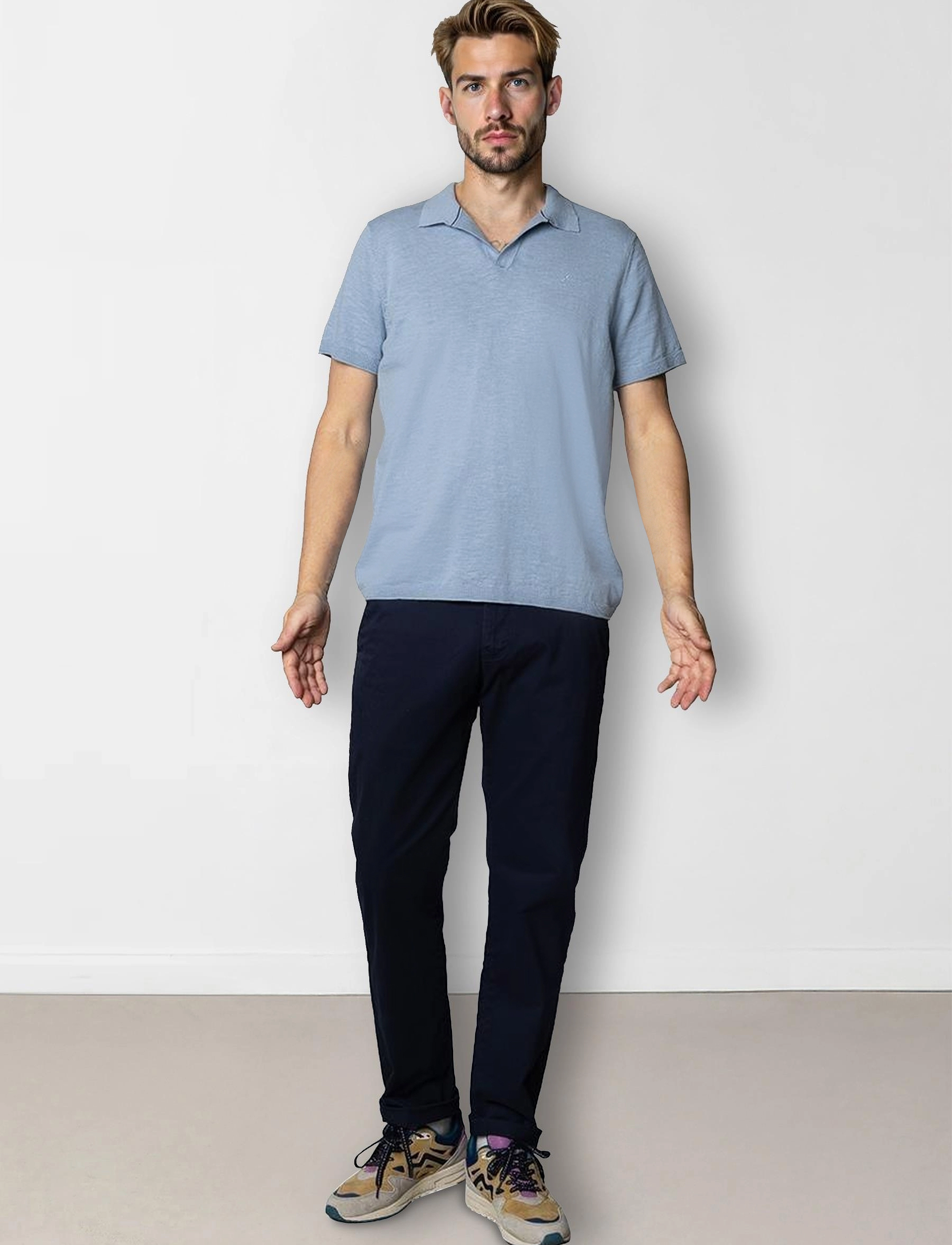 Clean Cut Copenhagen - Thomas knitted polo - light blue - 4