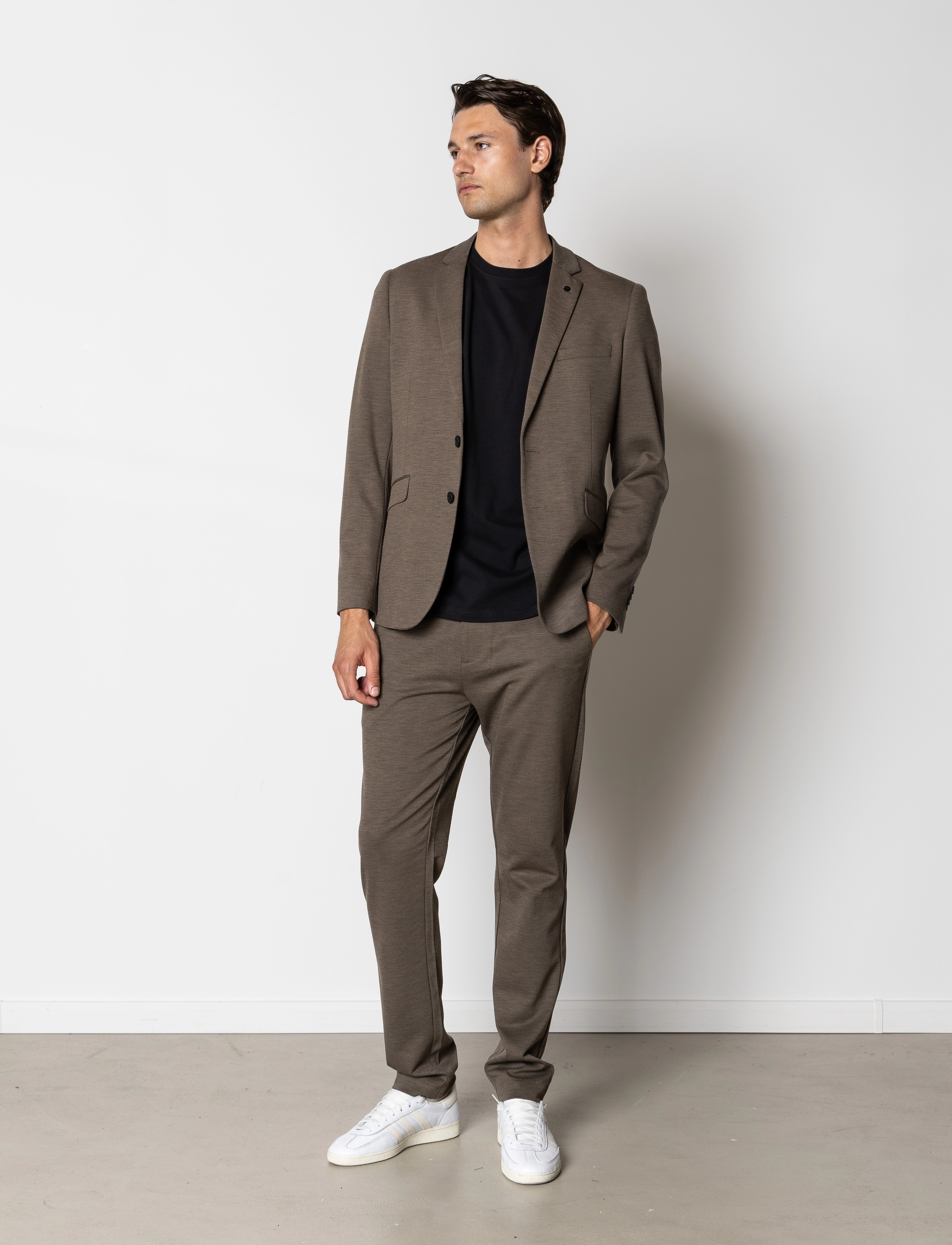 Clean Cut Copenhagen - Brendon Jersey Blazer - blazers - dark khaki - 3