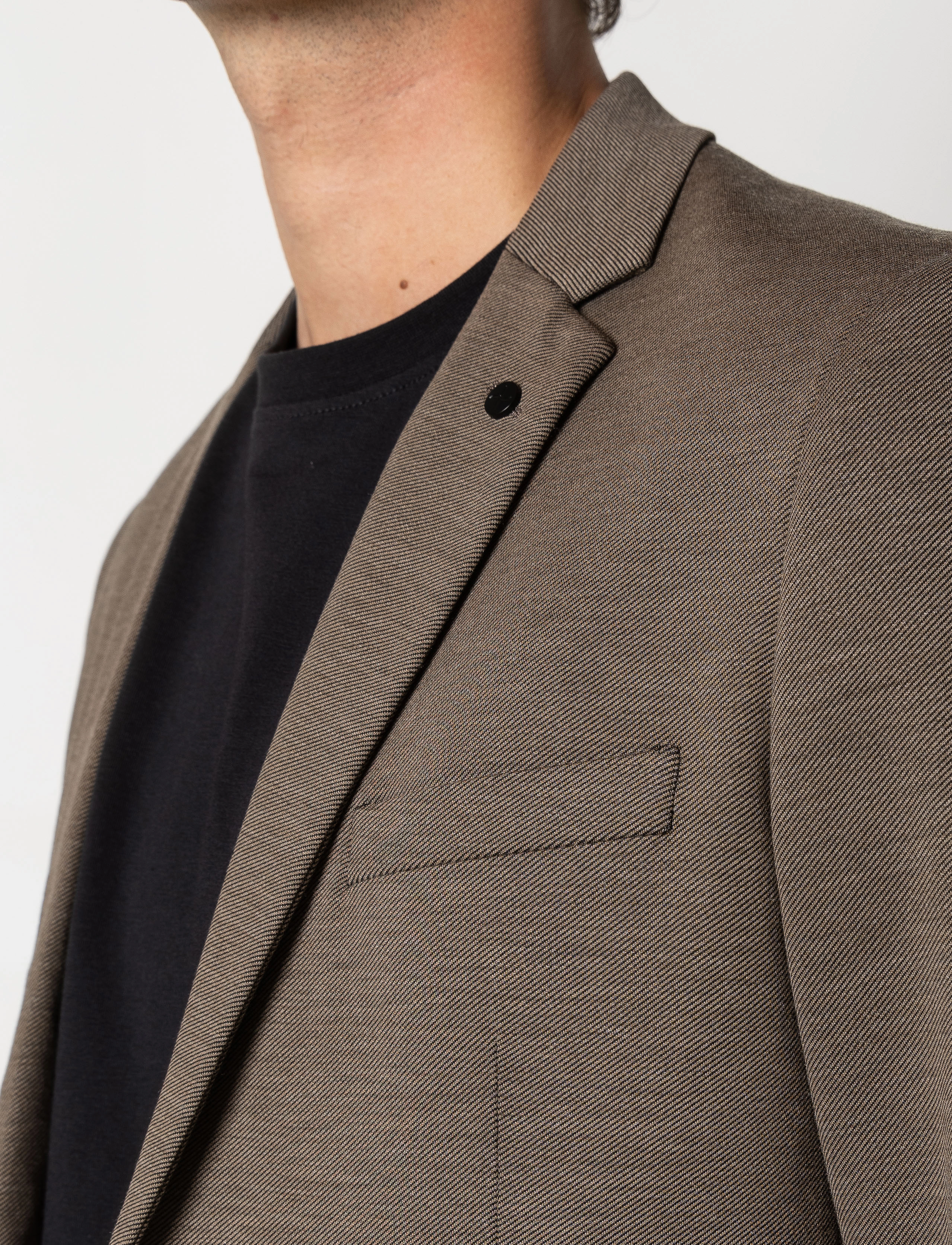 Clean Cut Copenhagen - Brendon Jersey Blazer - blazers - dark khaki - 4