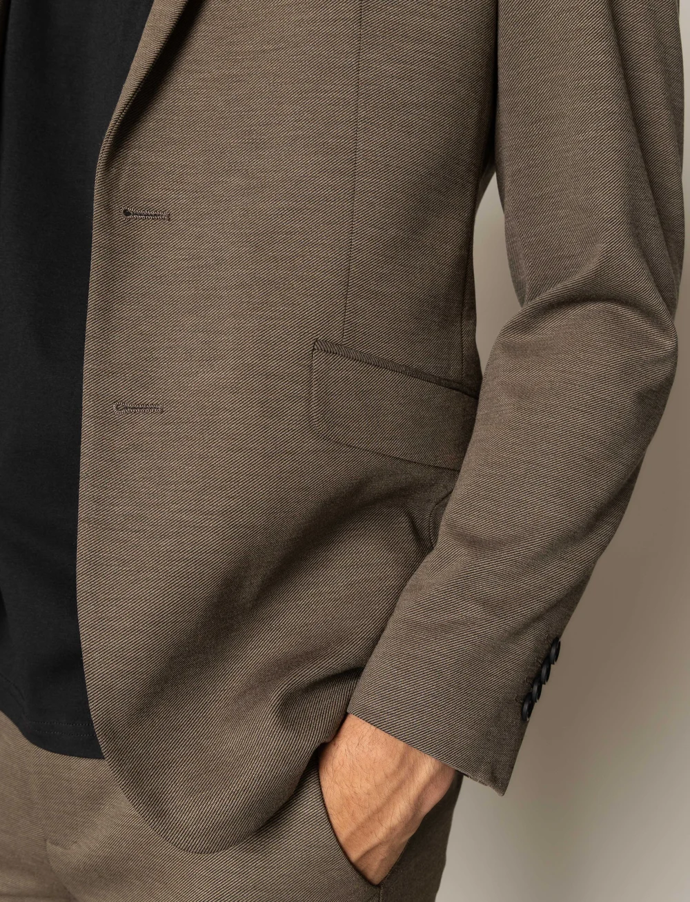 Clean Cut Copenhagen - Brendon Jersey Blazer - blazere - dark khaki - 5