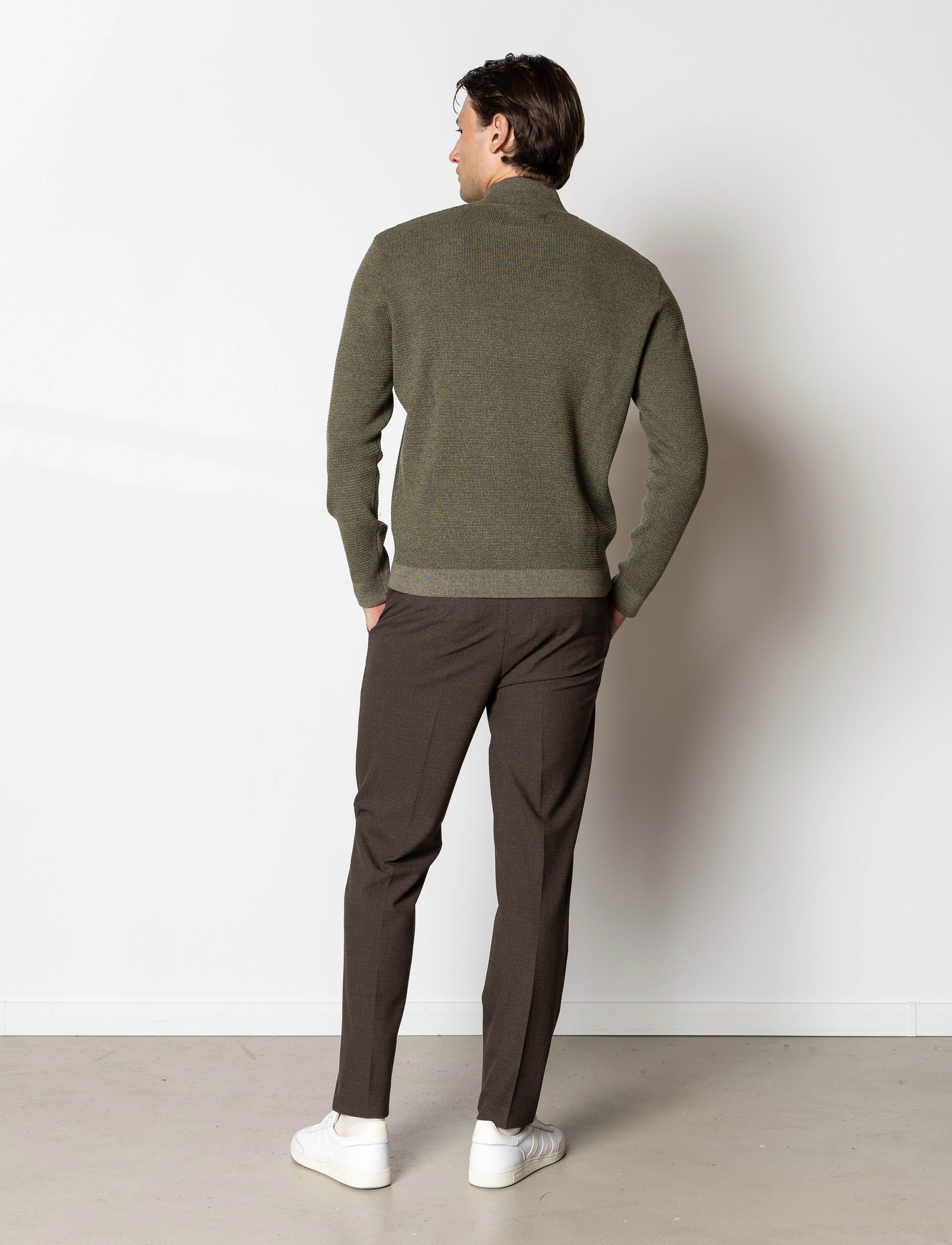 Clean Cut Copenhagen - Oscar half-zip knit - herren - army melange - 5