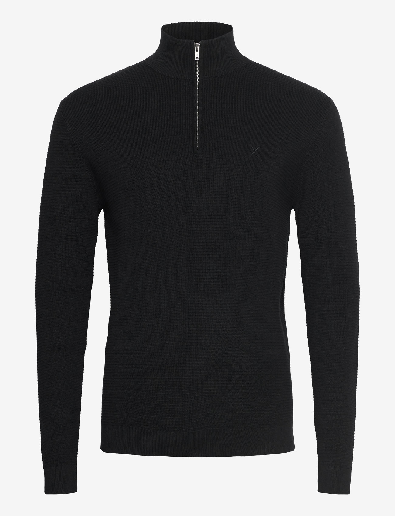 Clean Cut Copenhagen - Oscar half-zip knit - halfzip strik - black - 1