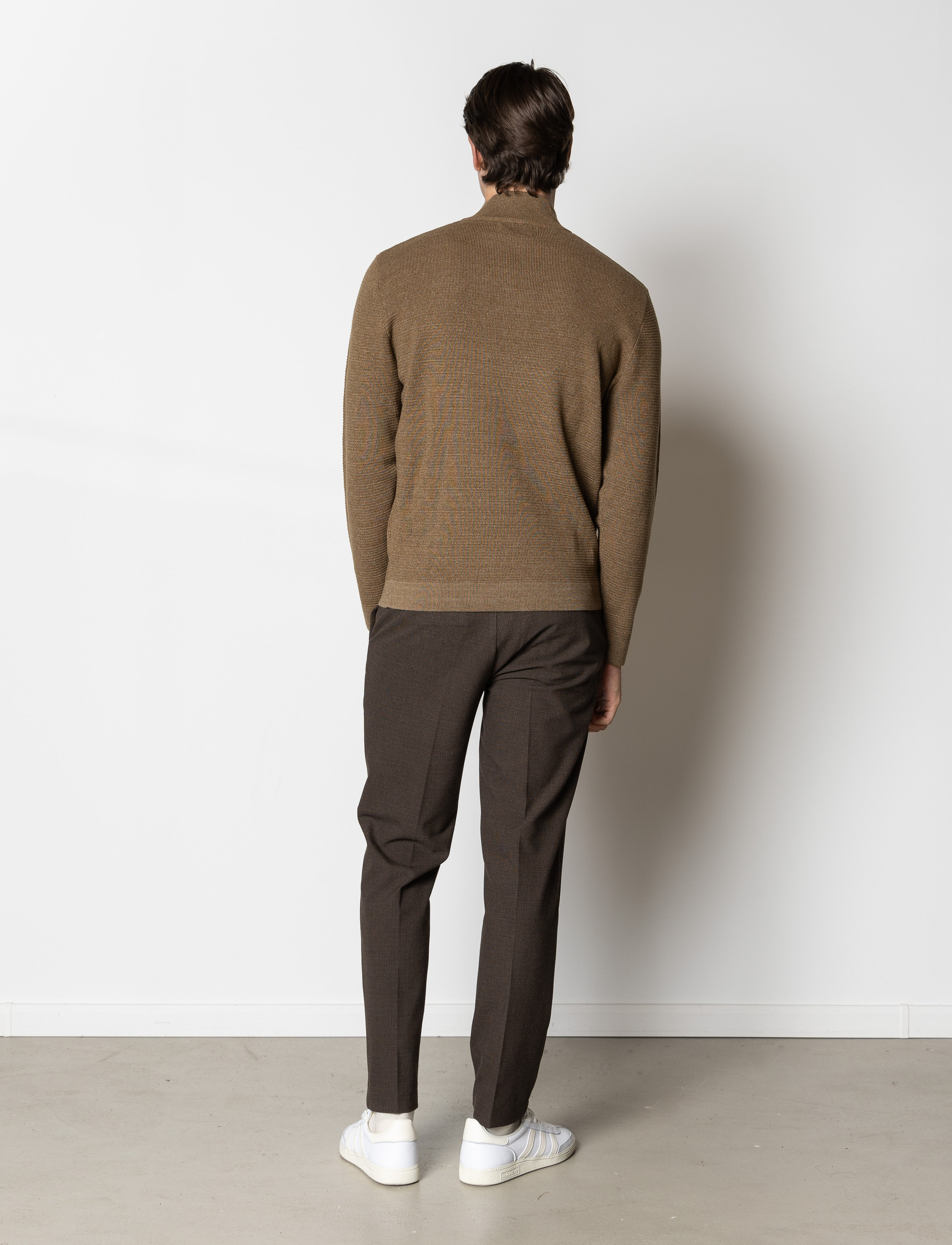 Clean Cut Copenhagen - Oscar half-zip knit - half zip jumpers - brown melangÈ - 5