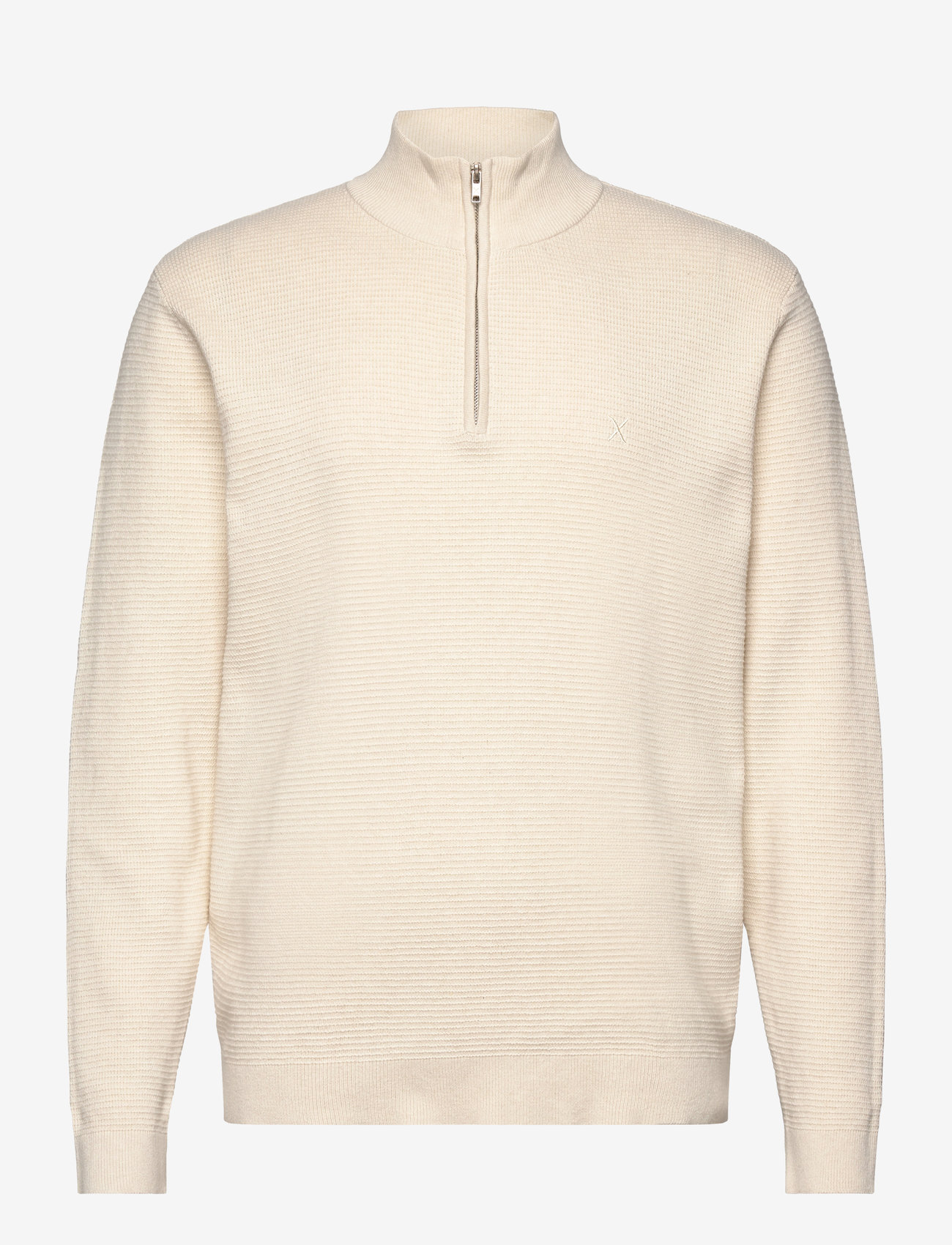 Clean Cut Copenhagen - Oscar half-zip knit - halfzip strik - ecru melange - 1