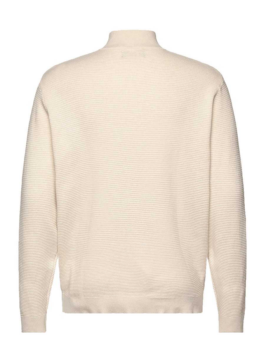 Clean Cut Copenhagen - Oscar half-zip knit - pullover mit halbem reißverschluss - ecru melange - 2