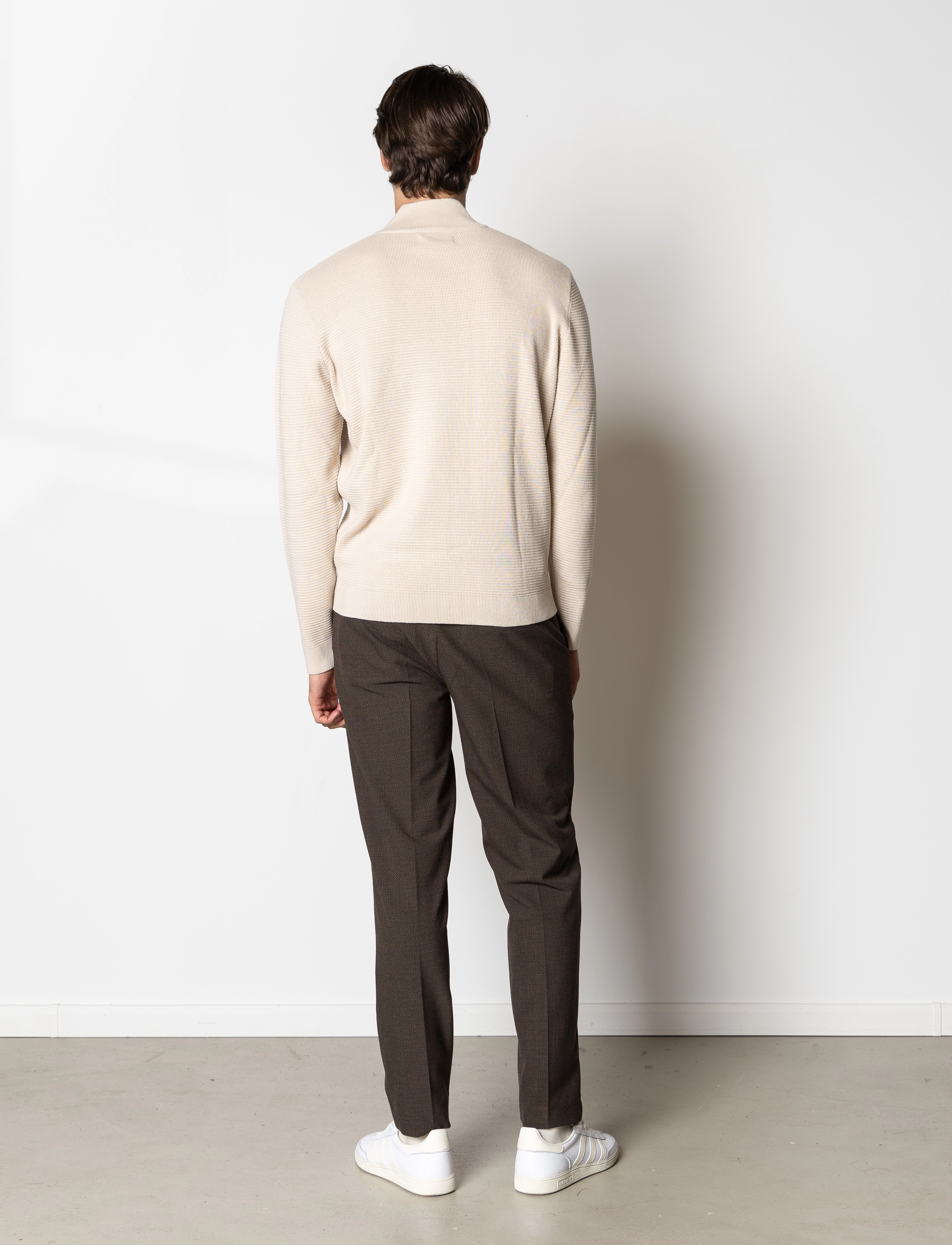 Clean Cut Copenhagen - Oscar half-zip knit - half zip jumpers - ecru melange - 4