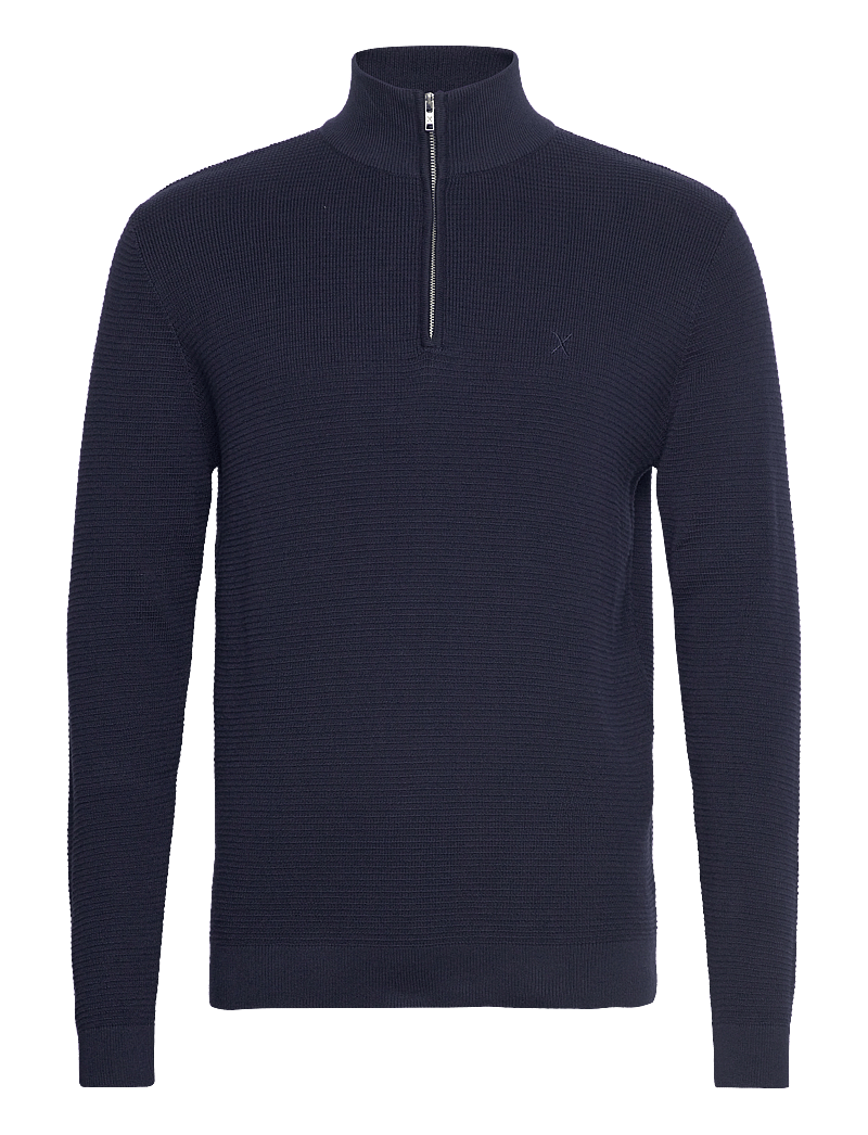 Clean Cut Copenhagen - Oscar half-zip knit - pullover mit halbem reißverschluss - navy - 1