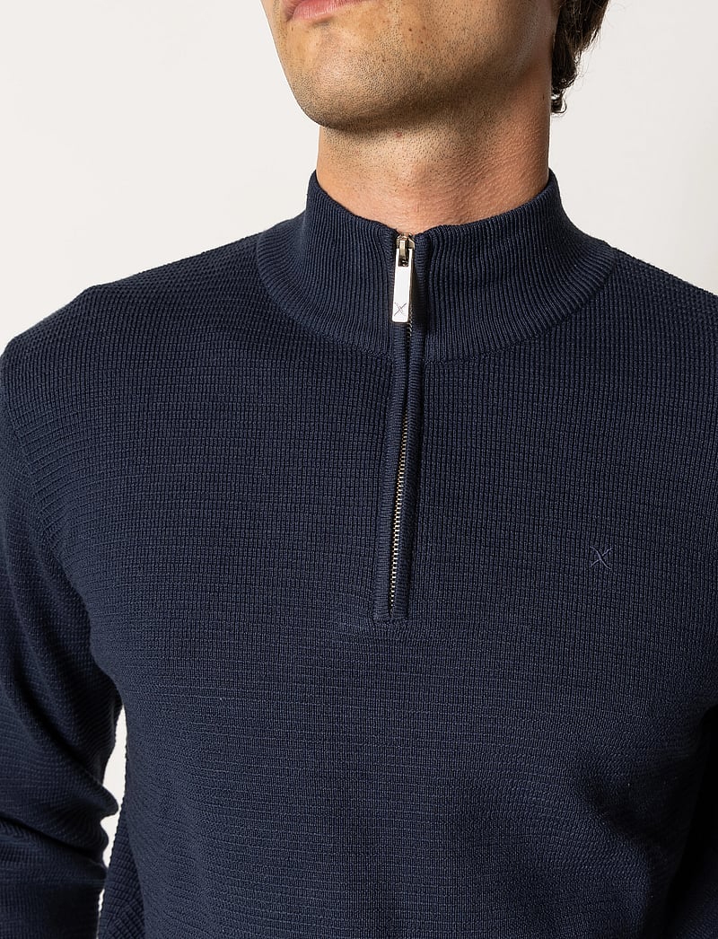 Clean Cut Copenhagen - Oscar half-zip knit - pullover mit halbem reißverschluss - navy - 4