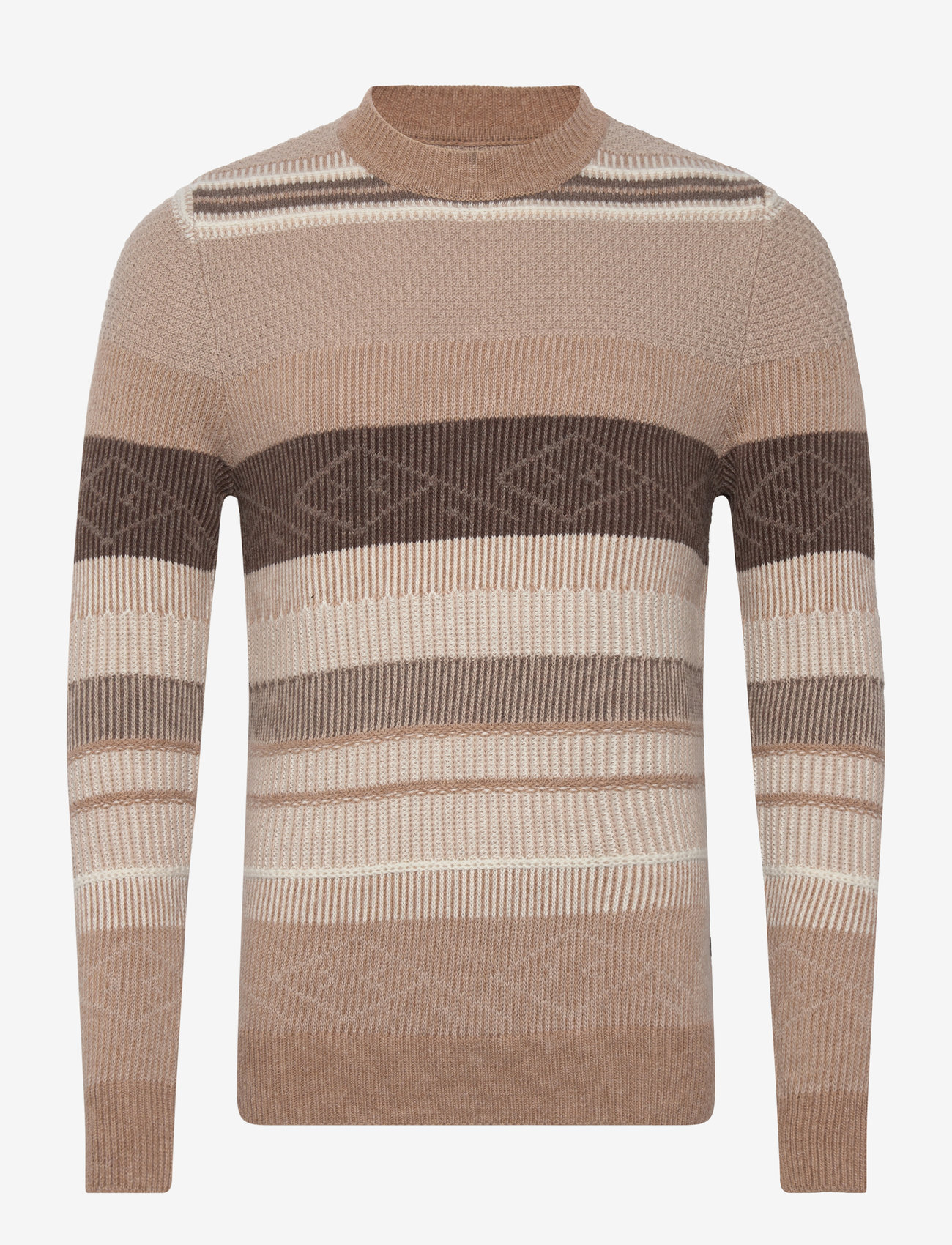 Clean Cut Copenhagen - Mark wool knit - brown/dark khaki stripe - 0