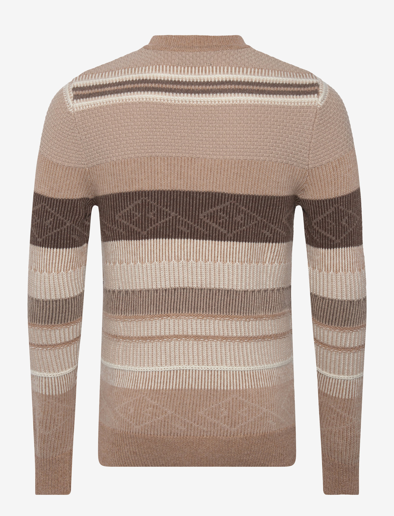Clean Cut Copenhagen - Mark wool knit - brown/dark khaki stripe - 1