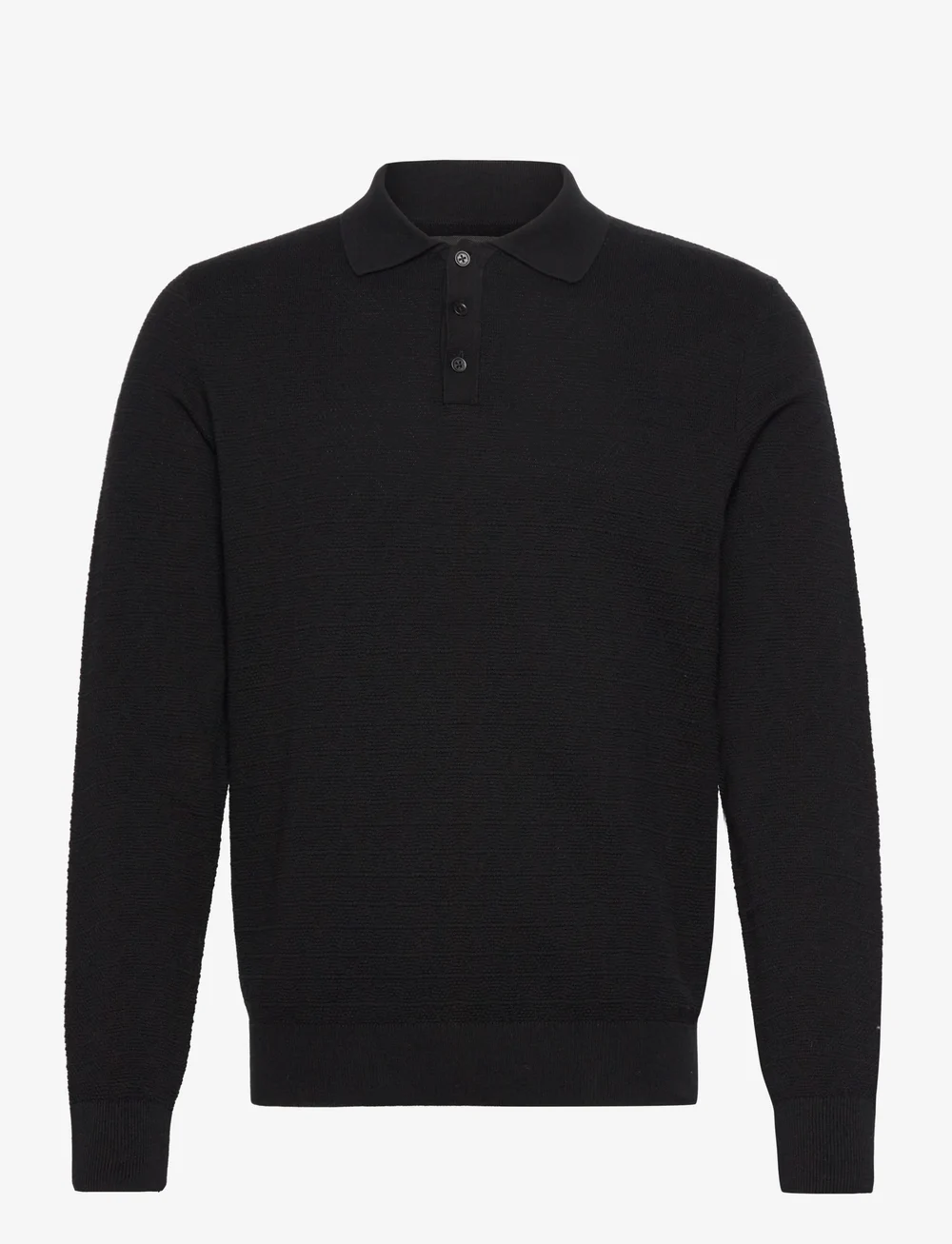 Clean Cut Copenhagen - Mads knitted polo - stickade pikéer - black - 1