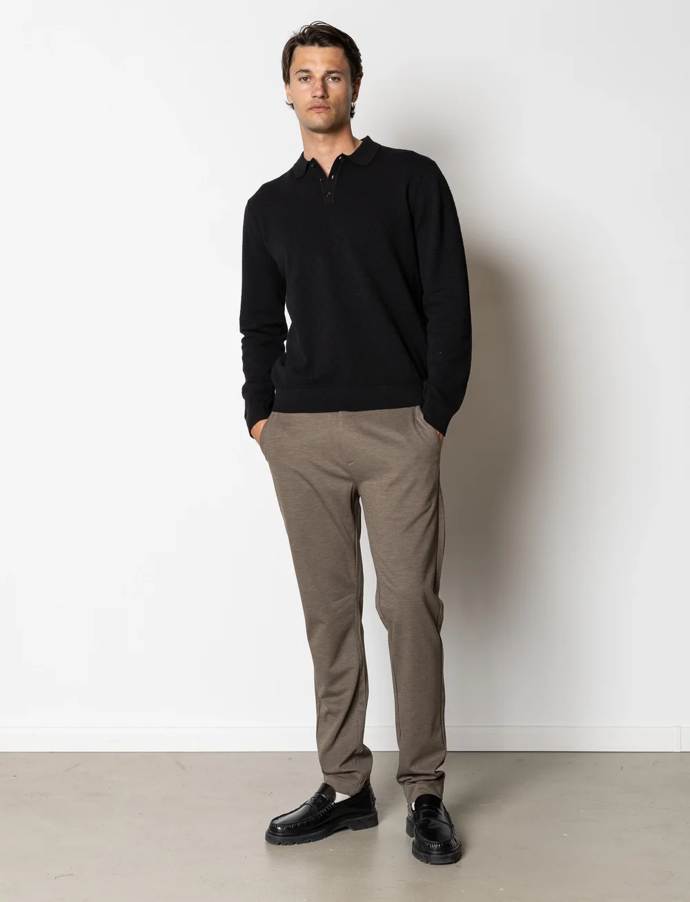 Clean Cut Copenhagen - Mads knitted polo - stickade pikéer - black - 4