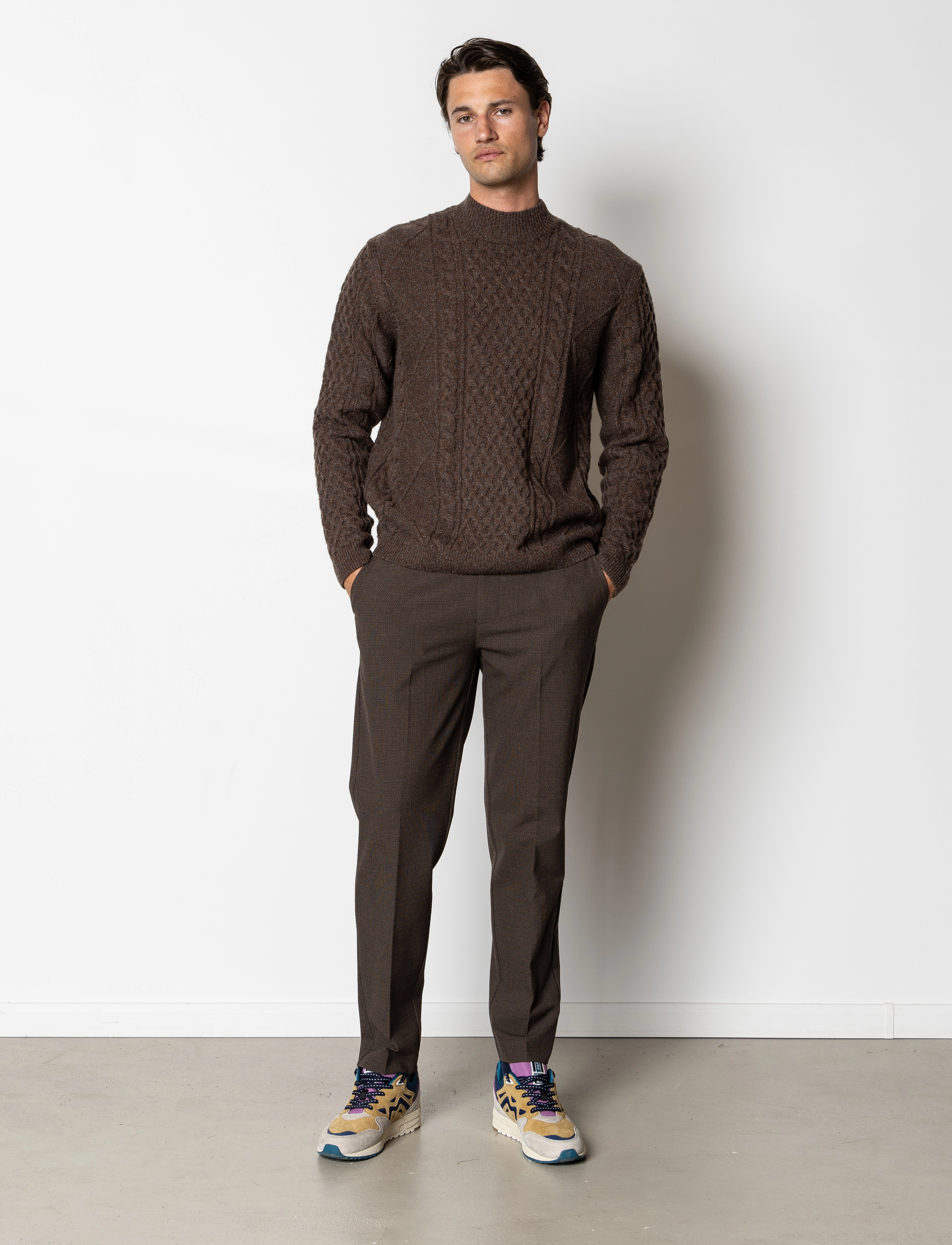 Clean Cut Copenhagen - Morgan wool knit - dark brown melange - 3