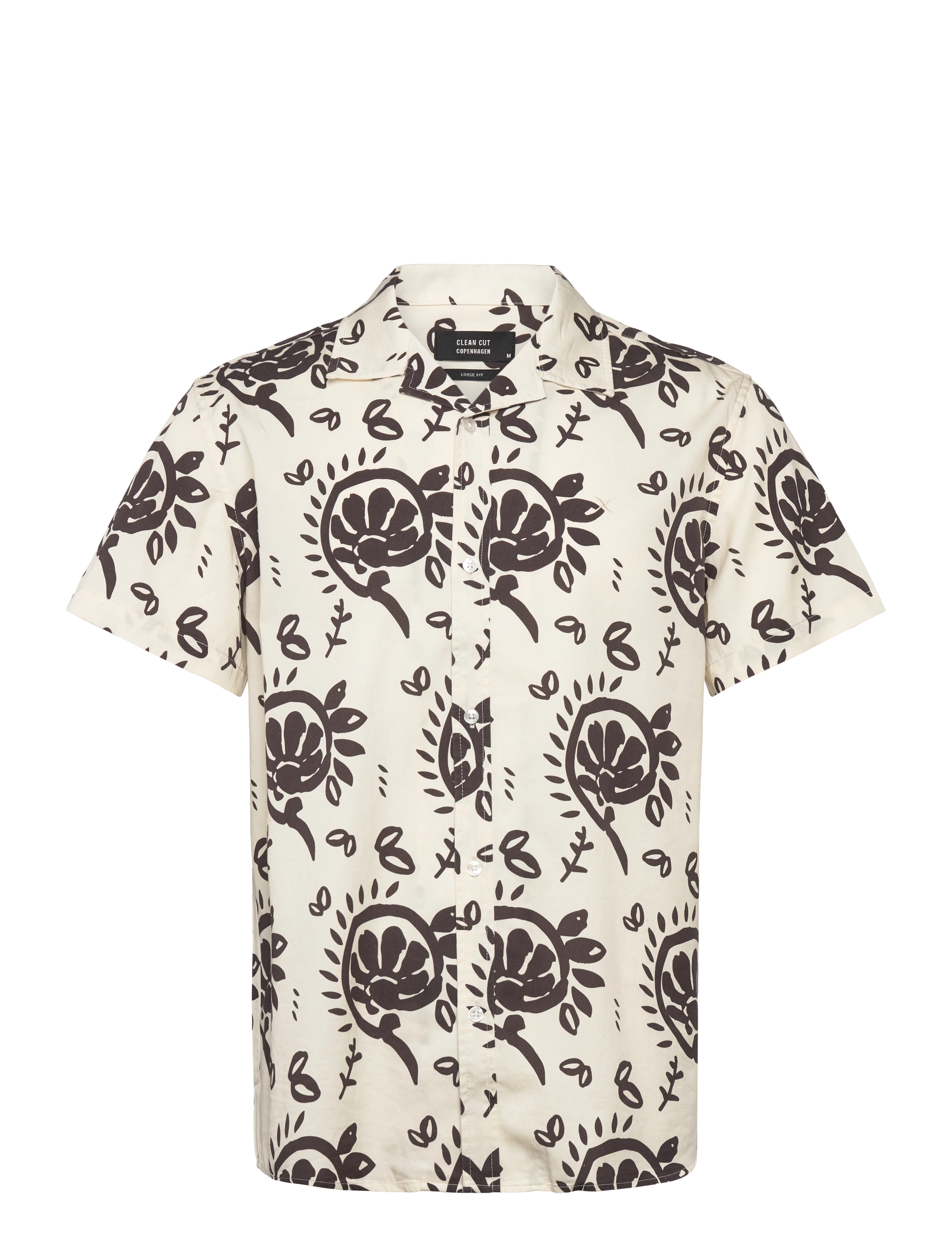 CLEAN CUT COPENHAGEN Bowling Ricco Shirt Ss Beige - S - Herren