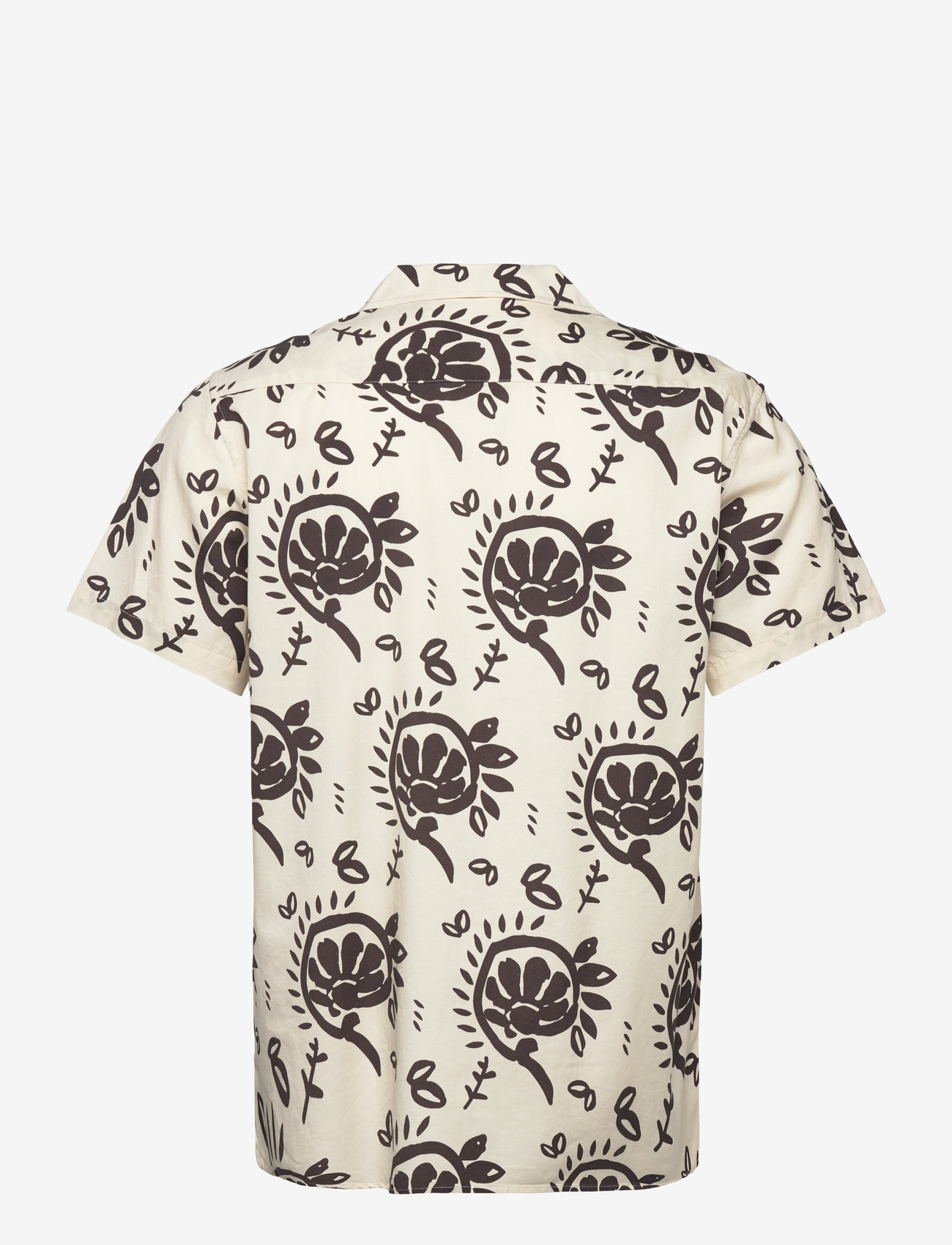 Clean Cut Copenhagen - Bowling Ricco shirt SS - marškiniai trumpomis rankovėmis - ecru/dark brown - 2