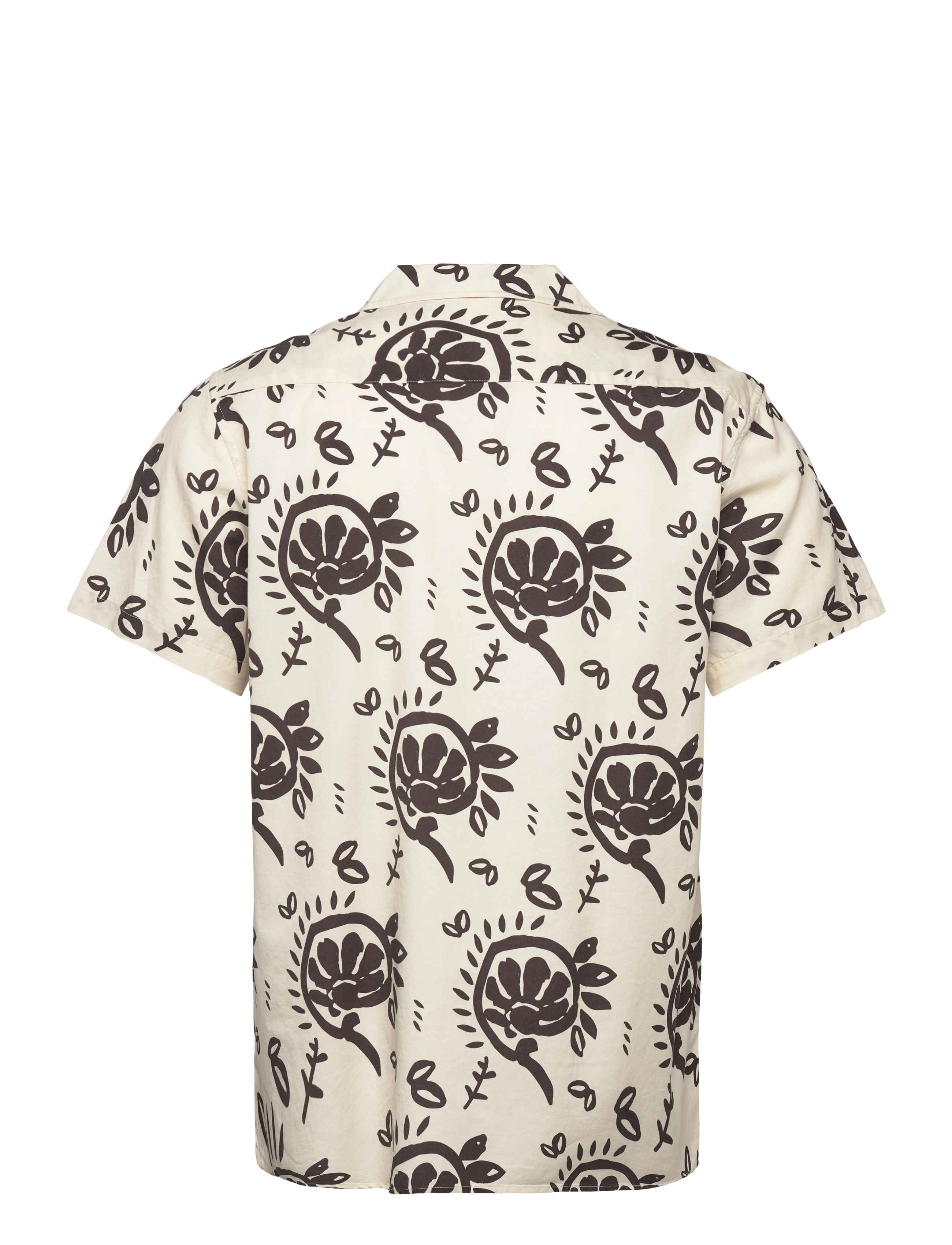 Clean Cut Copenhagen - Bowling Ricco shirt SS - kortärmade skjortor - ecru/dark brown - 2