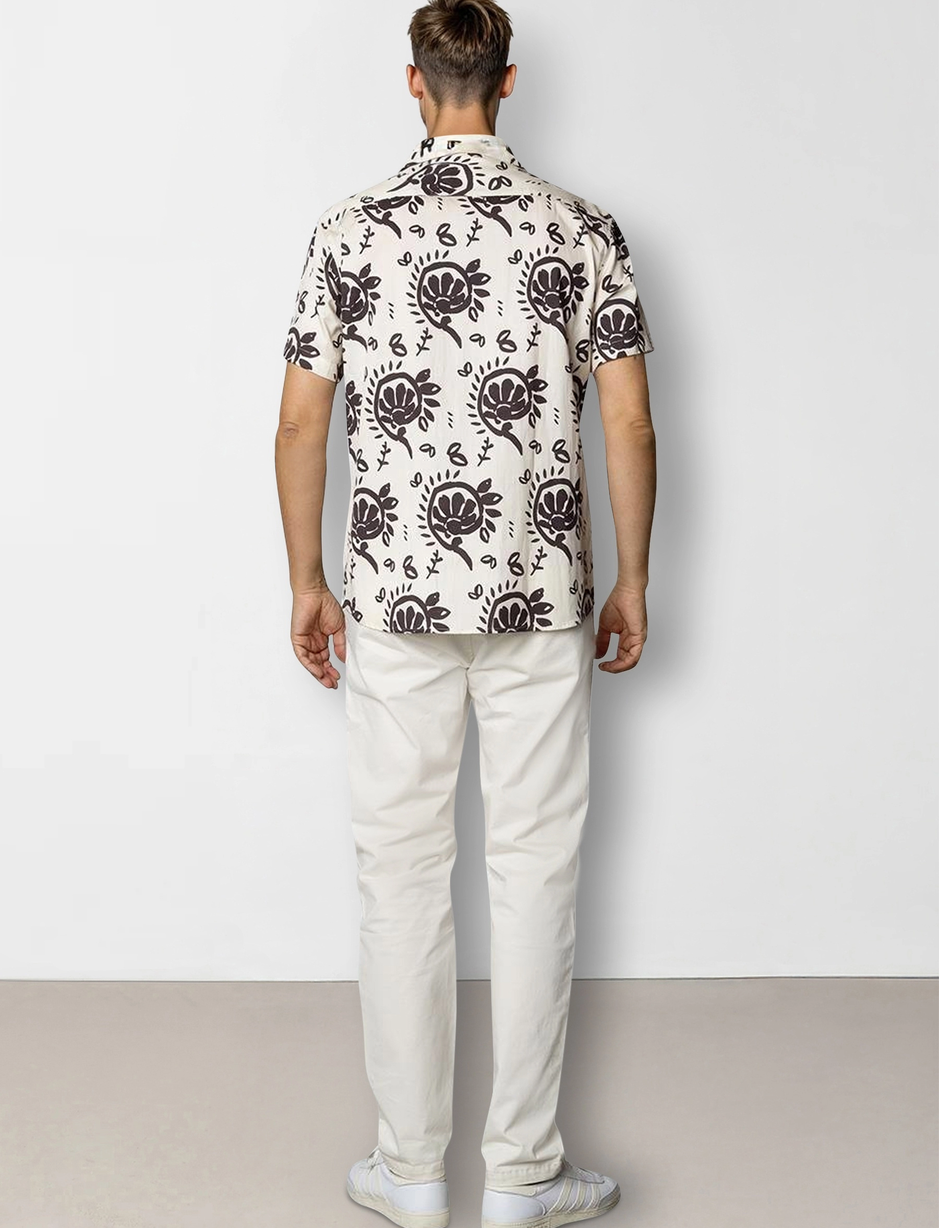 Clean Cut Copenhagen - Bowling Ricco shirt SS - kurzarmhemden - ecru/dark brown - 5
