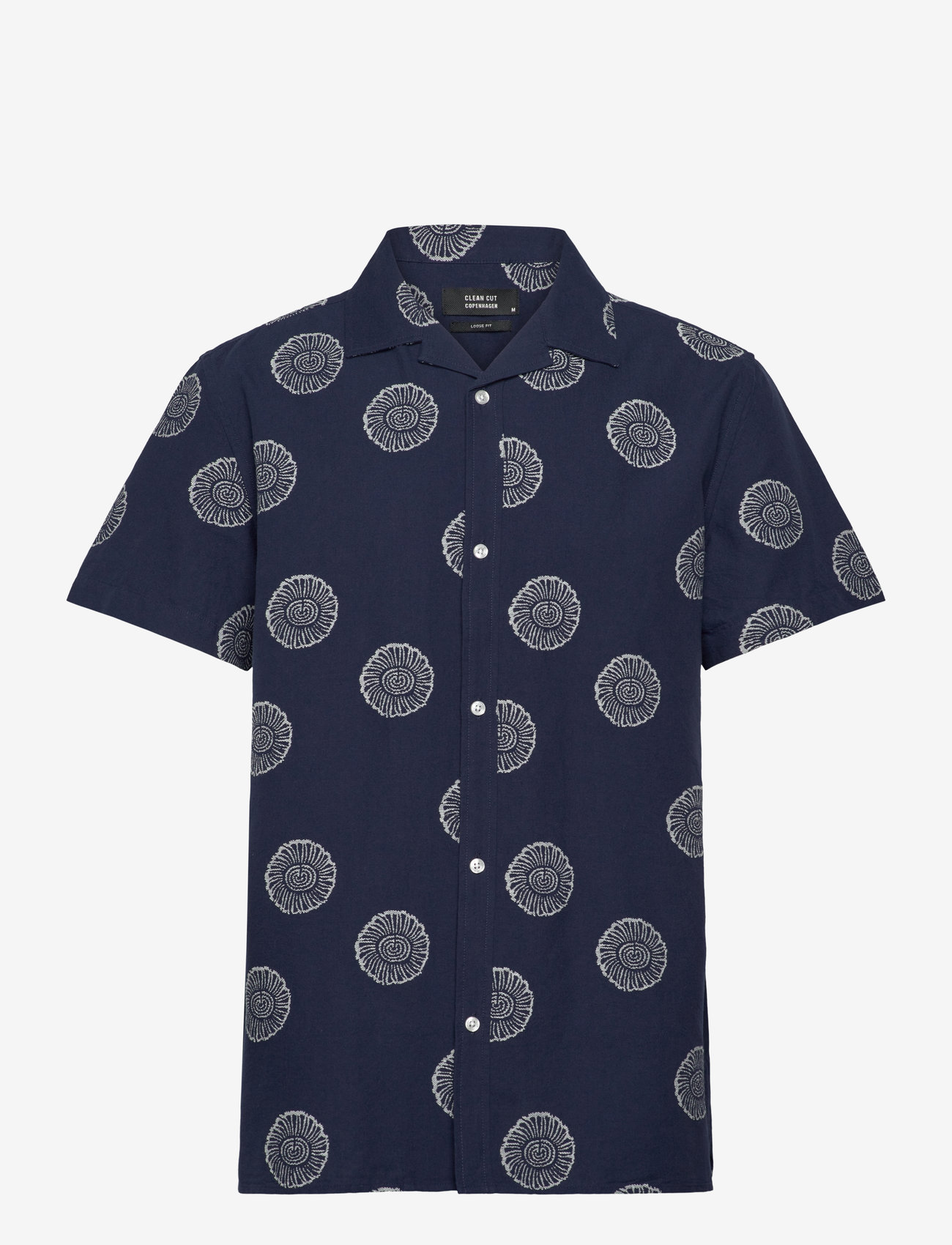 Clean Cut Copenhagen - Bowling Miller shirt SS - kurzarmhemden - navy - 1