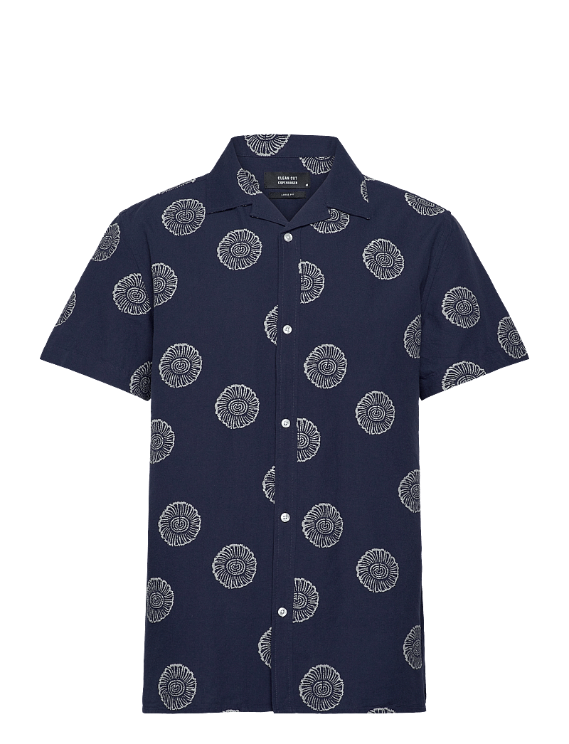 Clean Cut Copenhagen - Bowling Miller shirt SS - kurzarmhemden - navy - 1