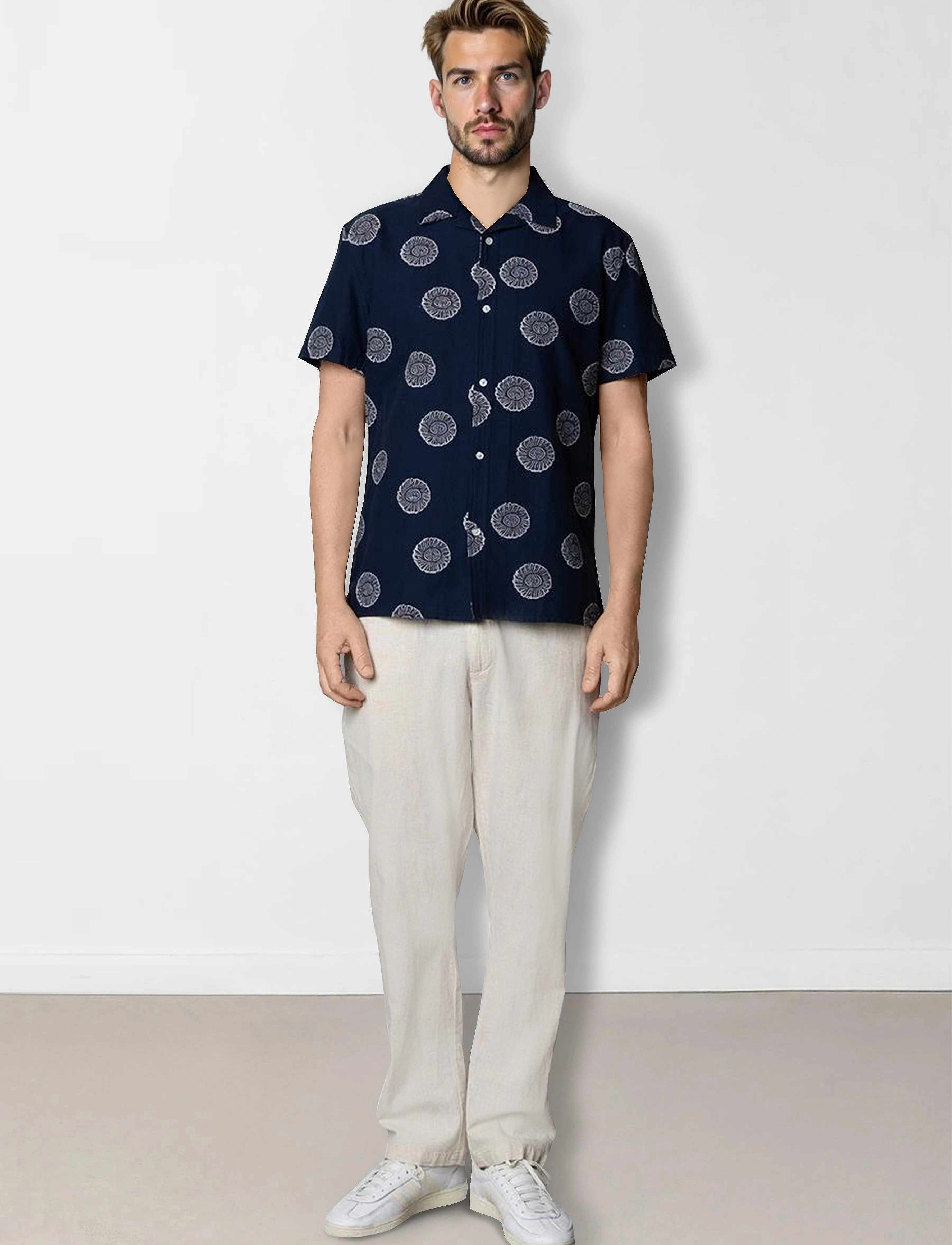 Clean Cut Copenhagen - Bowling Miller shirt SS - kortärmade skjortor - navy - 4