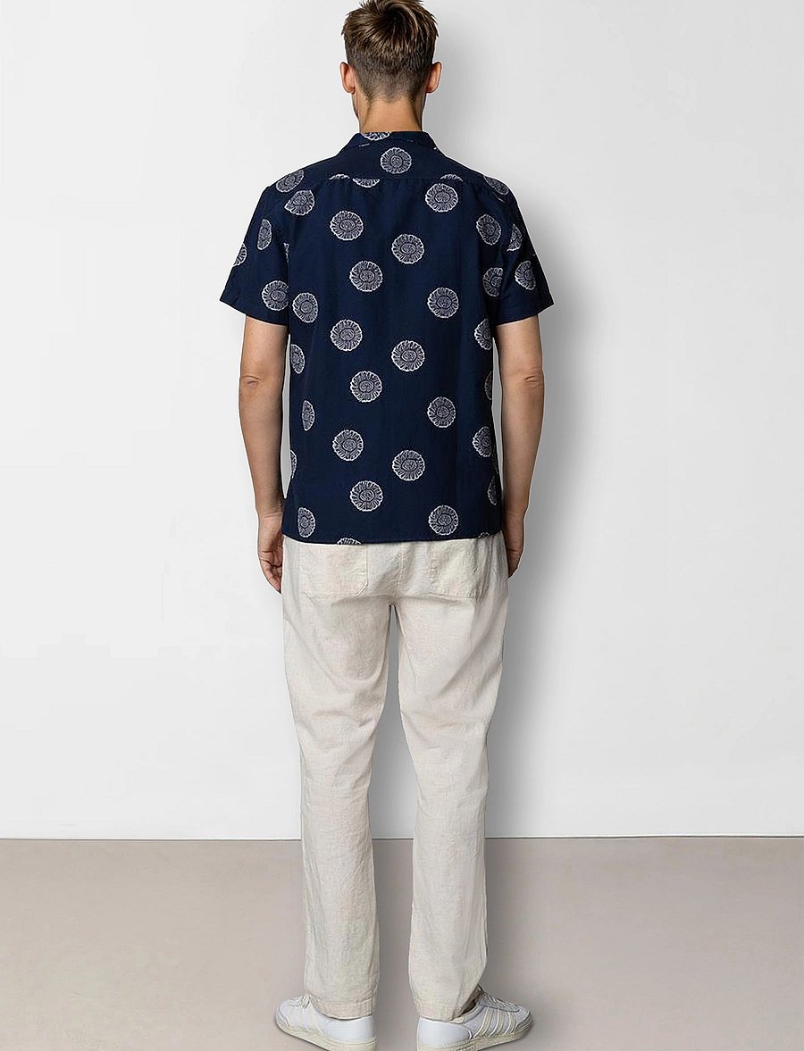 Clean Cut Copenhagen - Bowling Miller shirt SS - kortärmade skjortor - navy - 5