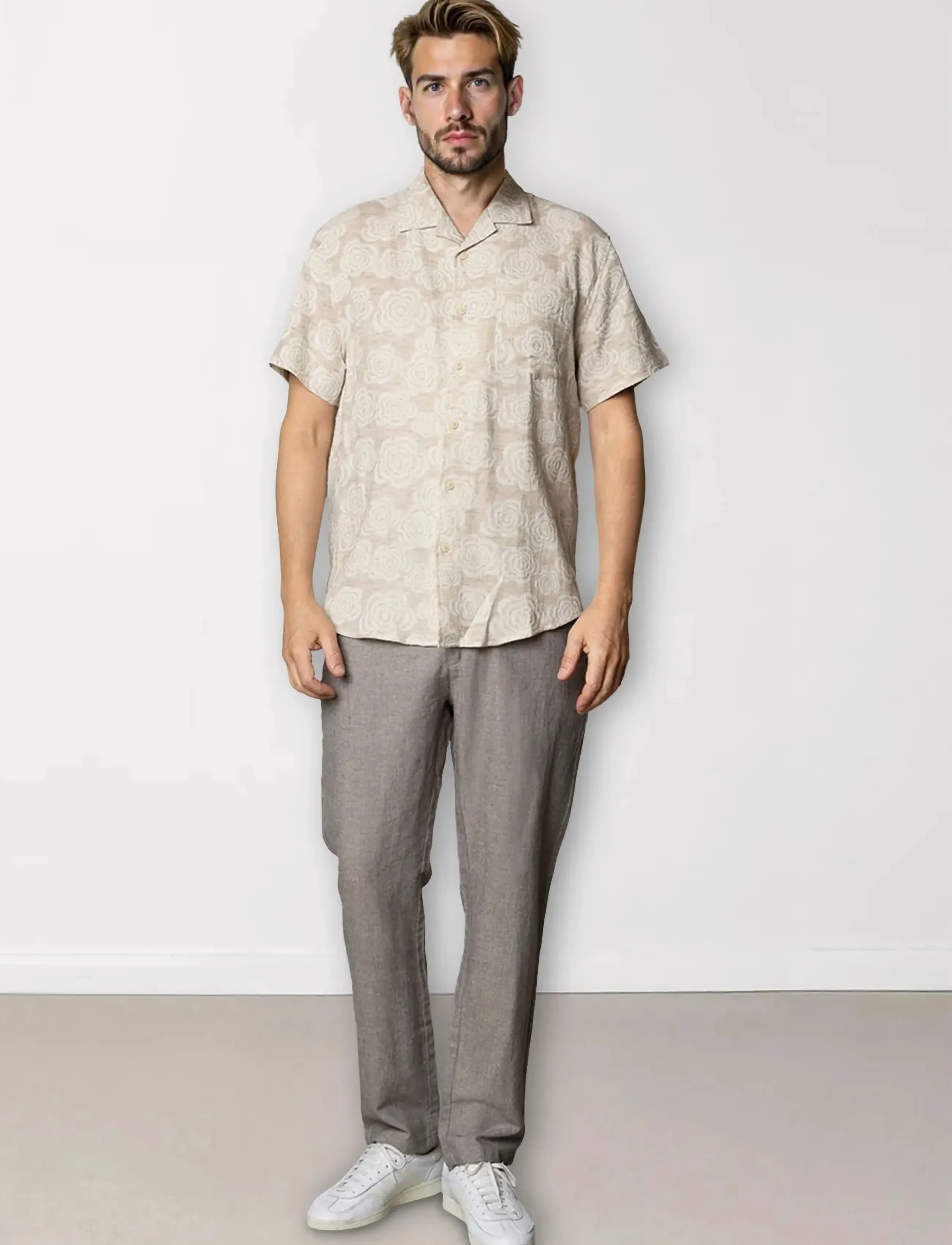 Clean Cut Copenhagen - Copenhagen Roman linen pants - pantalons en lin - khaki melange - 3