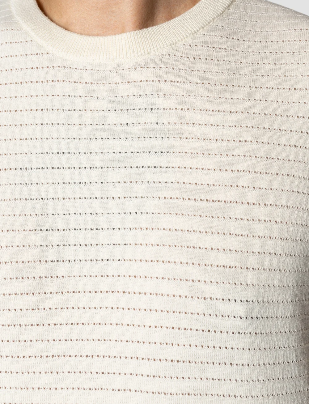 Clean Cut Copenhagen - Owen knitted t-shirt - t-shirts à manches courtes - ecru - 3